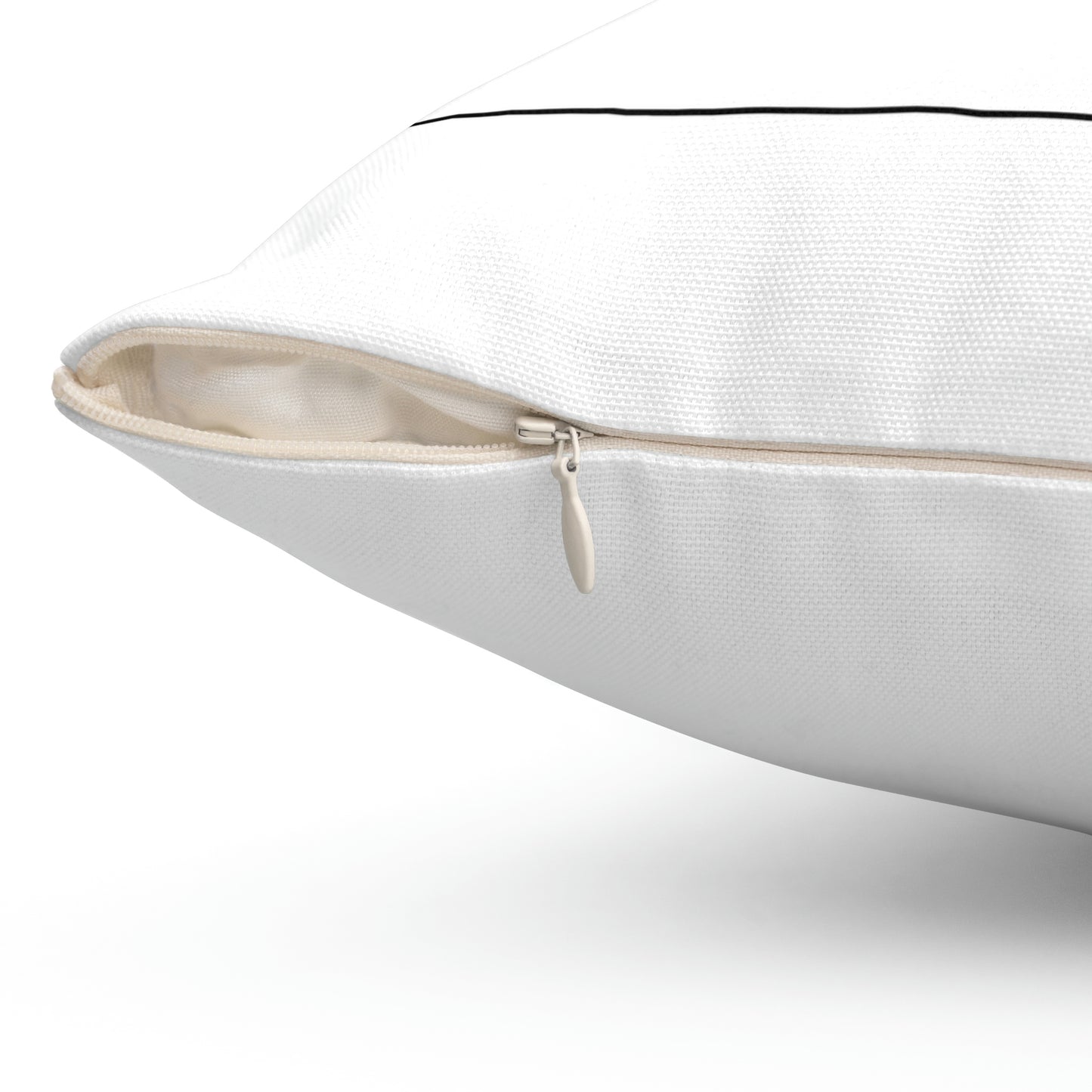 Spun Polyester Square Pillow Continuous line drawing of cup of coffee