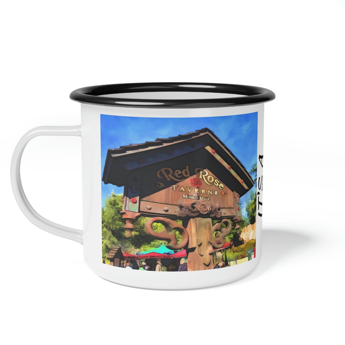 A Enamel Camp Cup Disneyland ~Red Rose Tavren~ It's A Disney Thing!