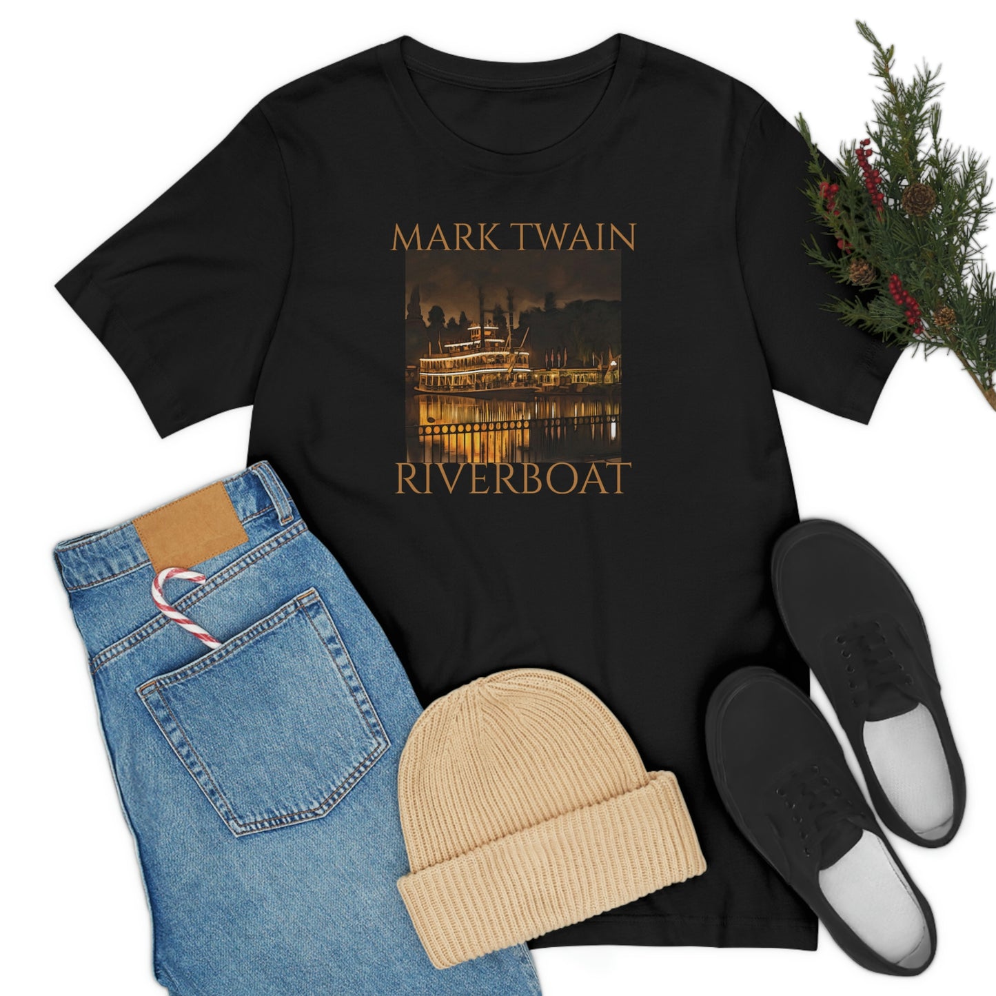 Unisex Jersey Short Sleeve Tee MARK TWAIN RIVER Boat