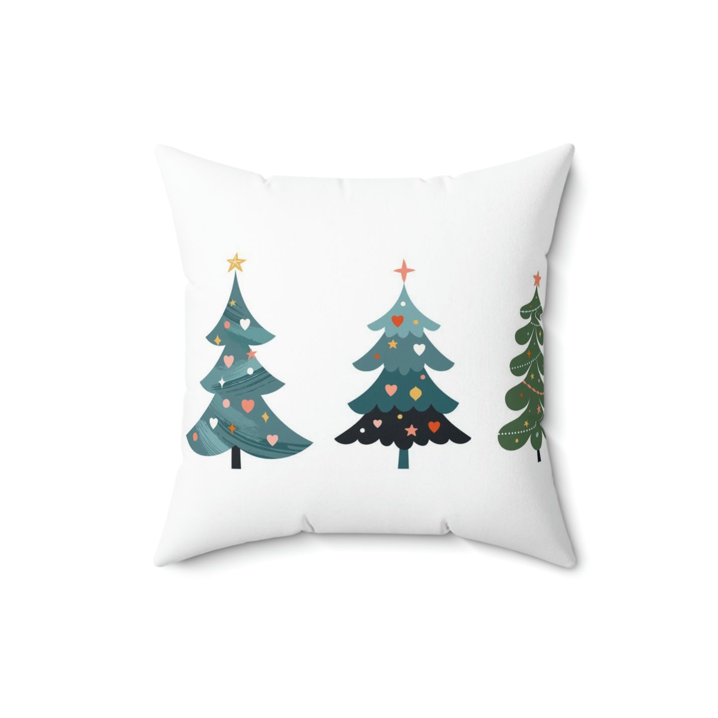 Spun Polyester Square Pillow ~Christmas Trees~