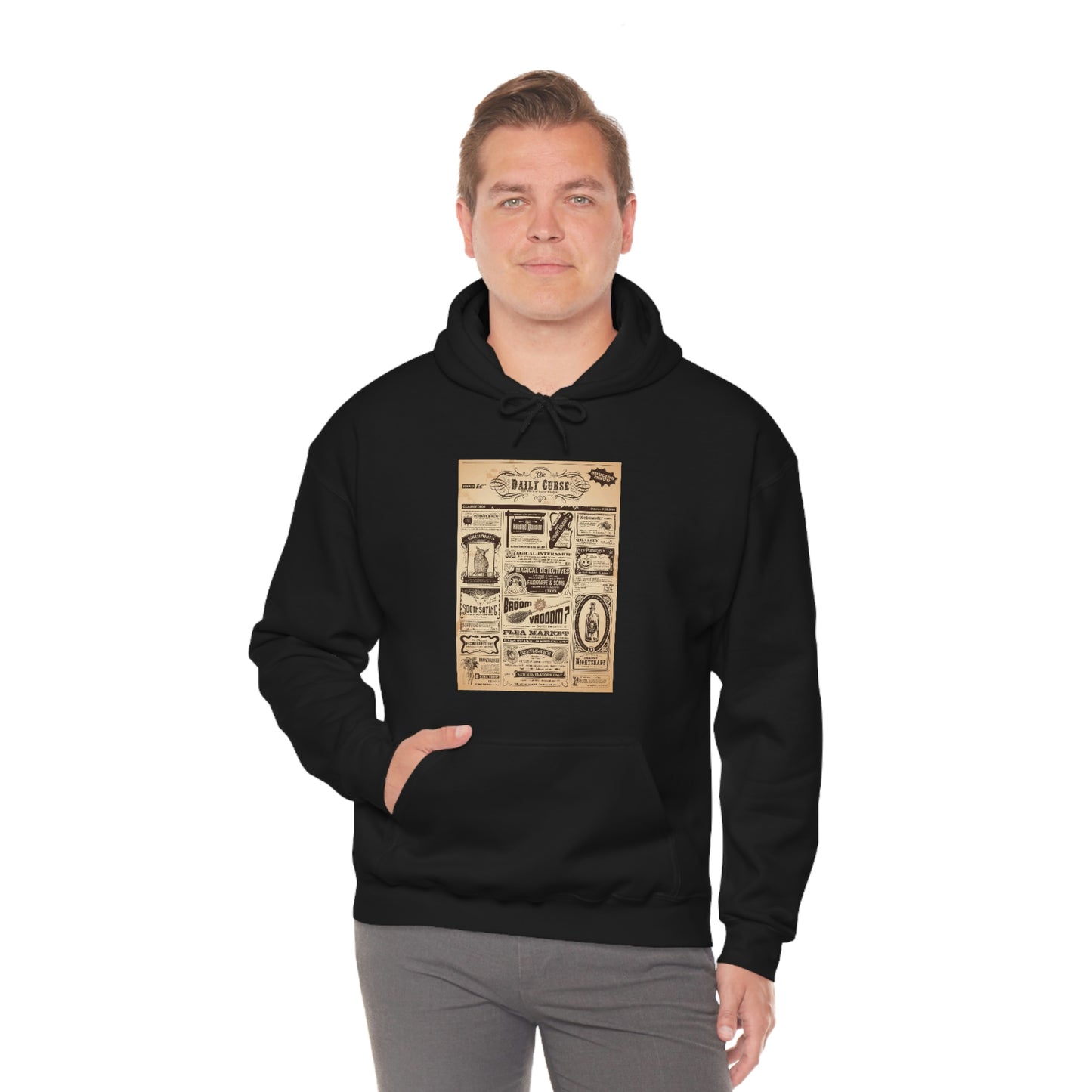 Unisex Heavy Blend™ Hooded Sweatshirt Halloween newspaper magical classifieds
