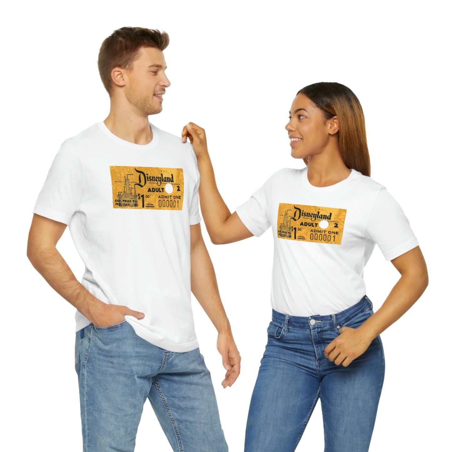 Unisex Jersey Short Sleeve Tee Disneyland vintage ticket stub - Adult