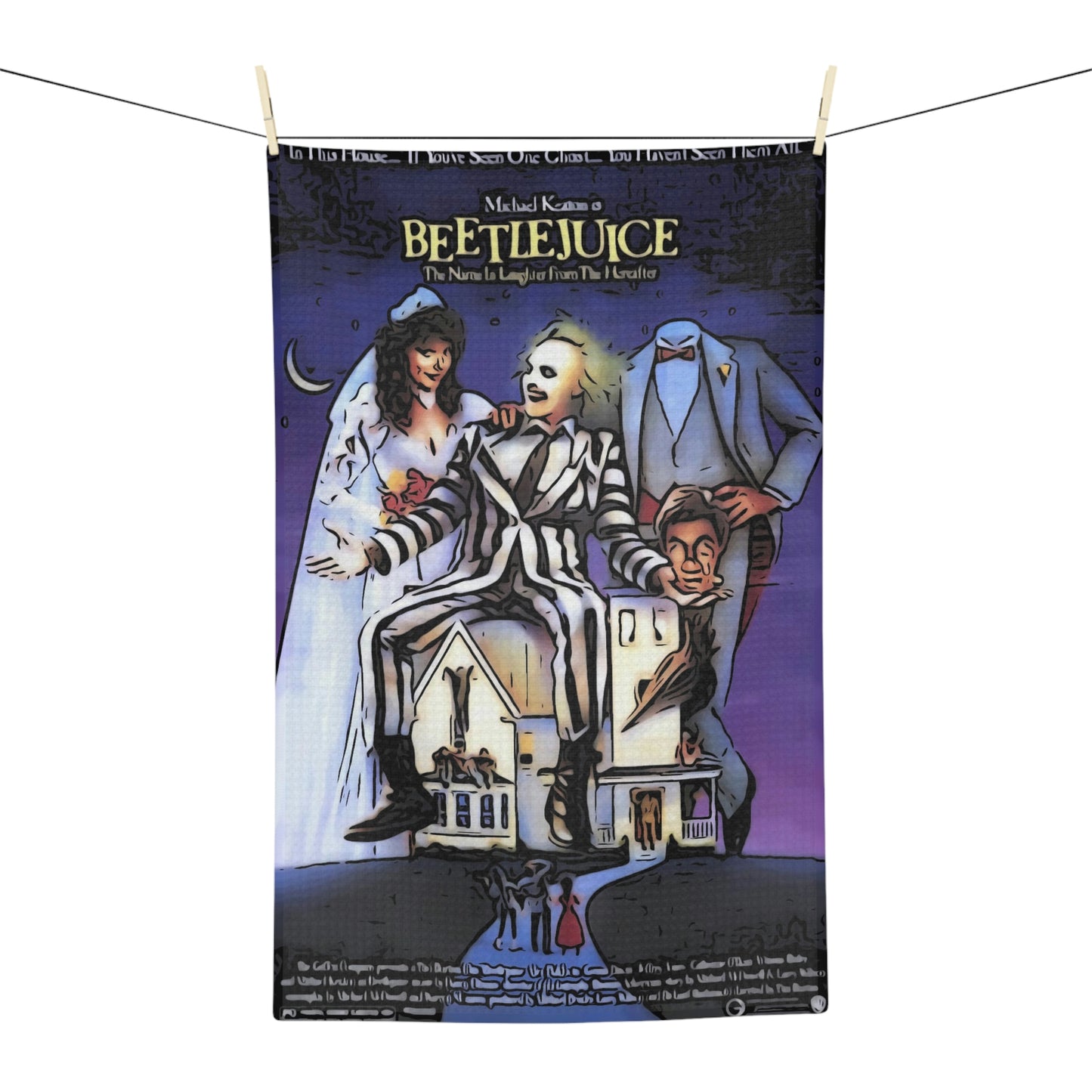 Soft Tea Towel Beetlejuice Movie Poster Vintage