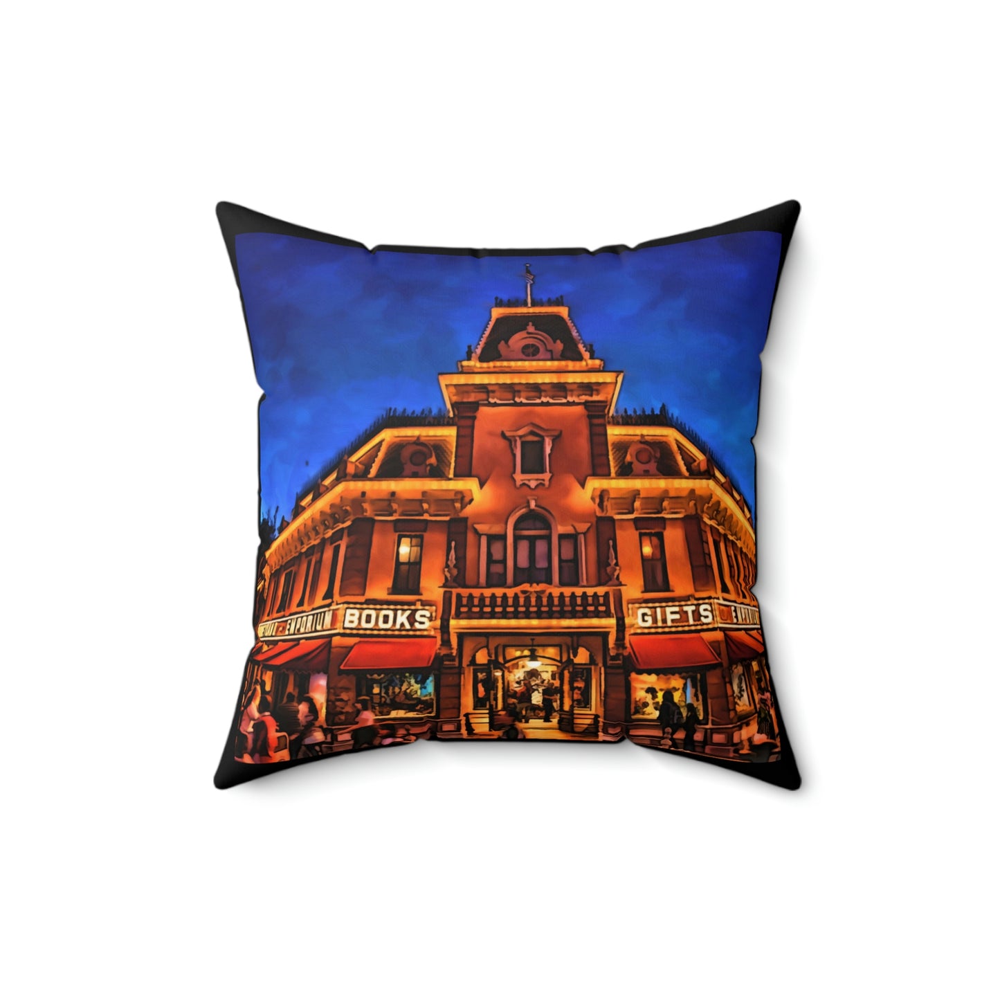 Spun Polyester Square Pillow Disneyland ~ Emporium ~ Gift Shop