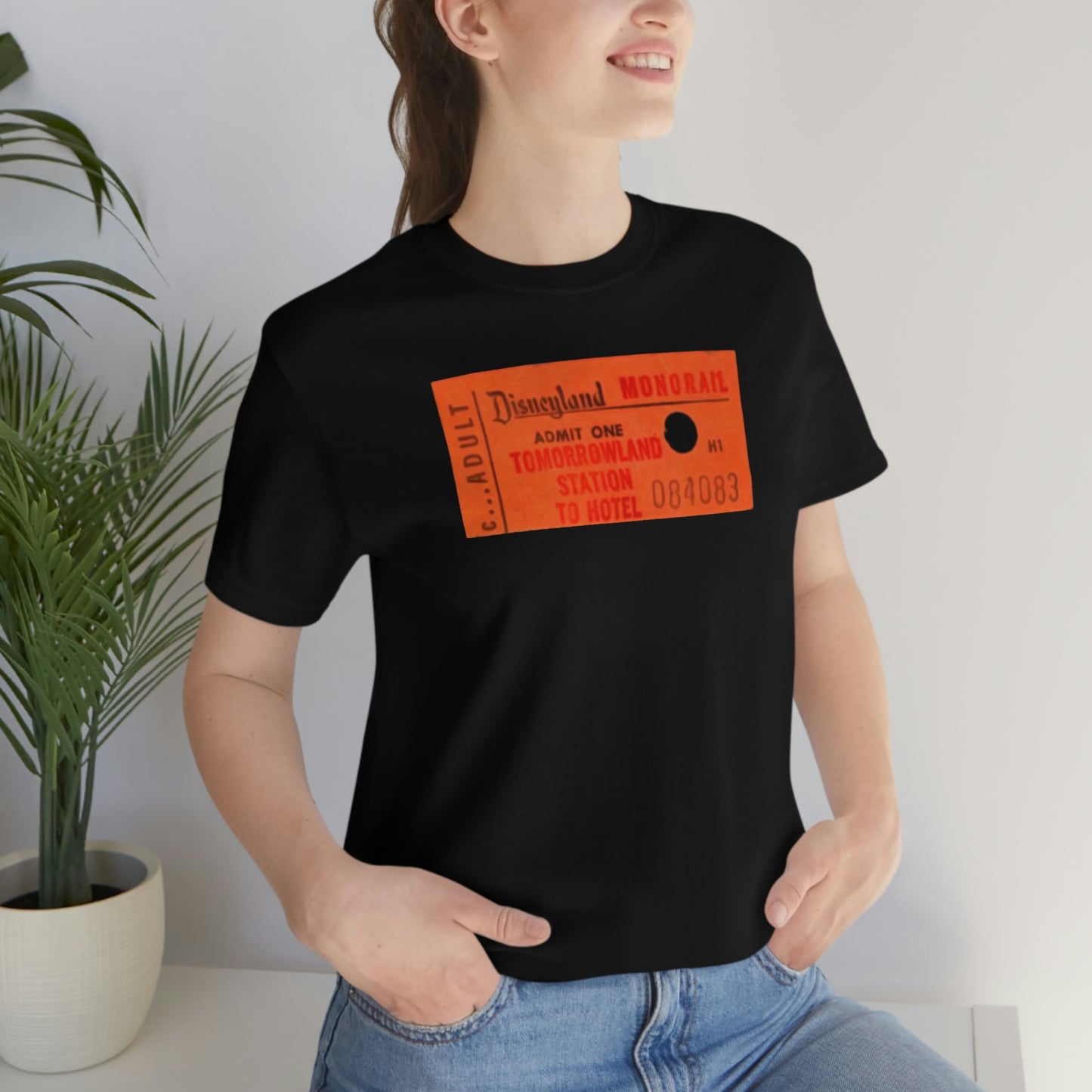 Unisex Jersey Short Sleeve Tee Disneyland vintage ticket stub - MonoRail