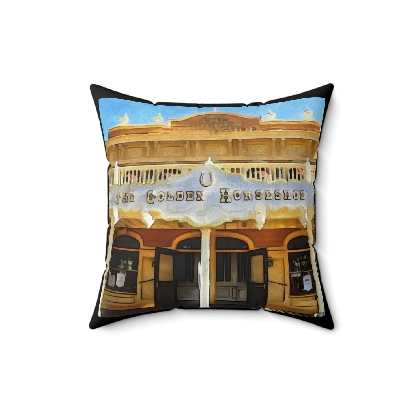 Spun Polyester Square Pillow Disneyland ~The Golden Horseshoe~ Restaurant