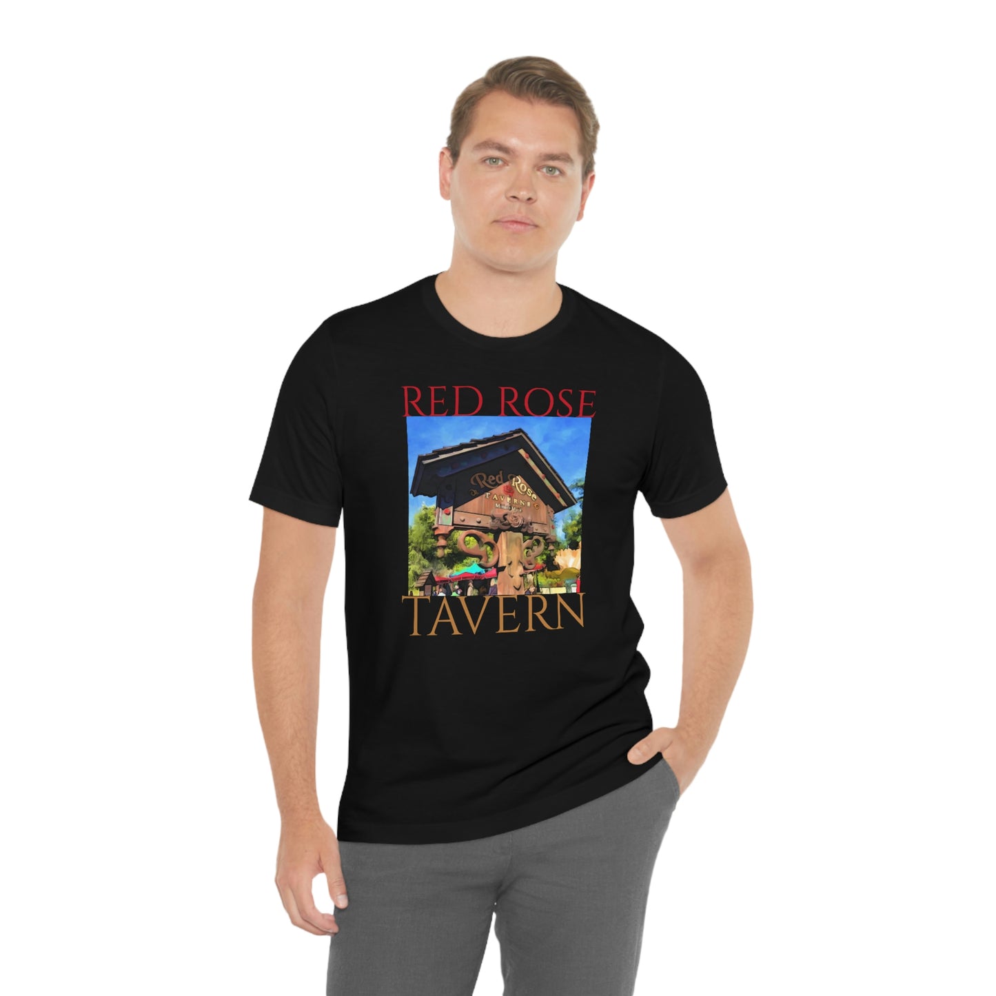 Unisex Jersey Short Sleeve Tee DISNEYLAND RED ROSE Tavern