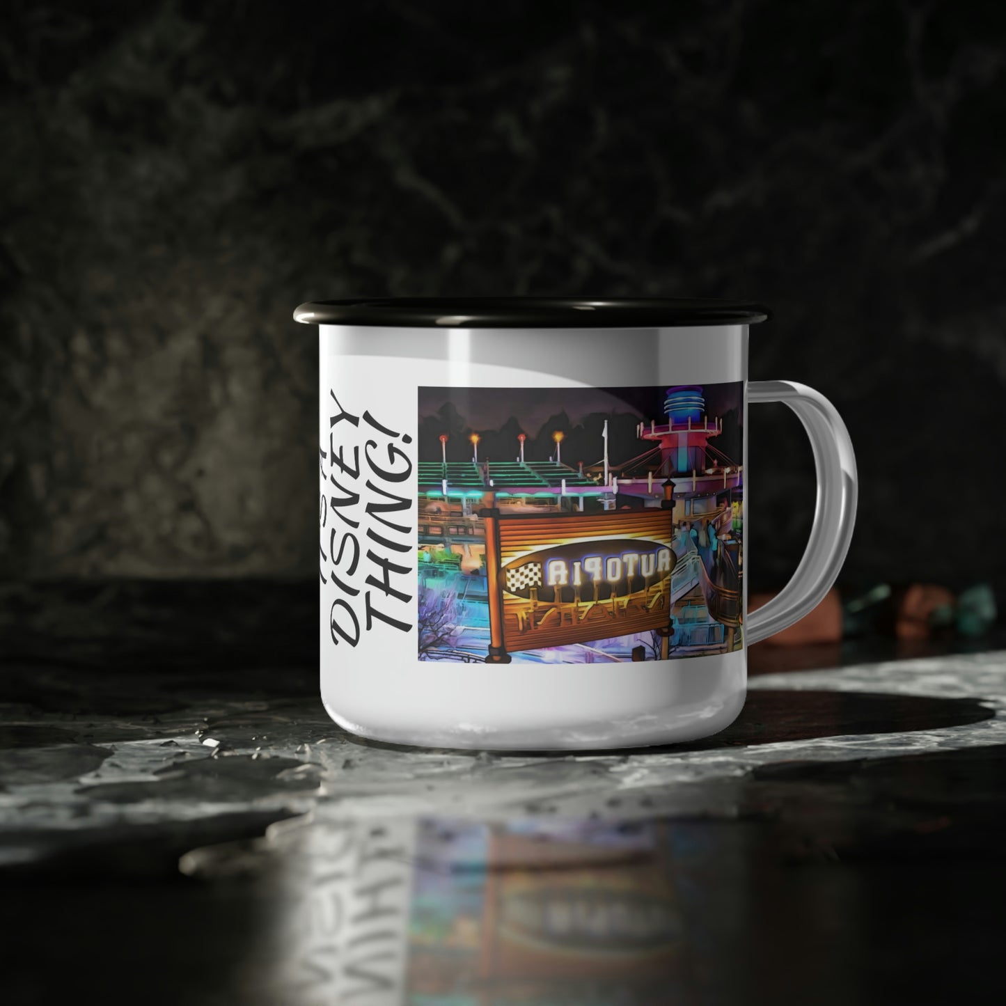 A Enamel Camp Cup Disneyland ~Autopia~ It's A Disney Thing!