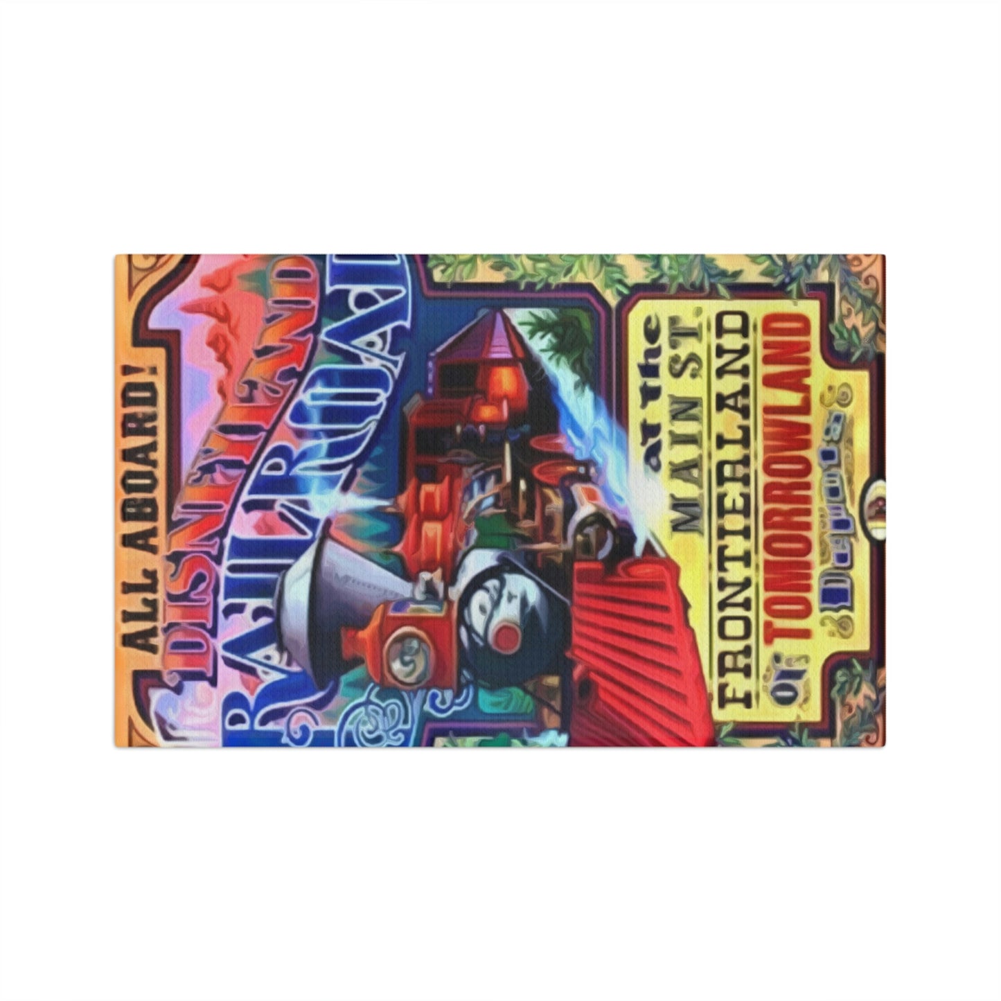 Soft Tea Towel Disneyland ~ Rail Road ~ Train Ride ~ Poster