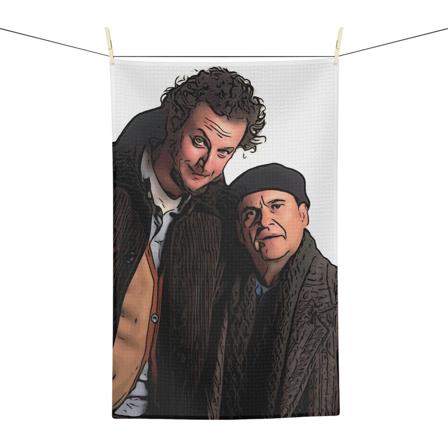 Soft Tea Towel Painting of Home Alone ~ Sticky Bandits