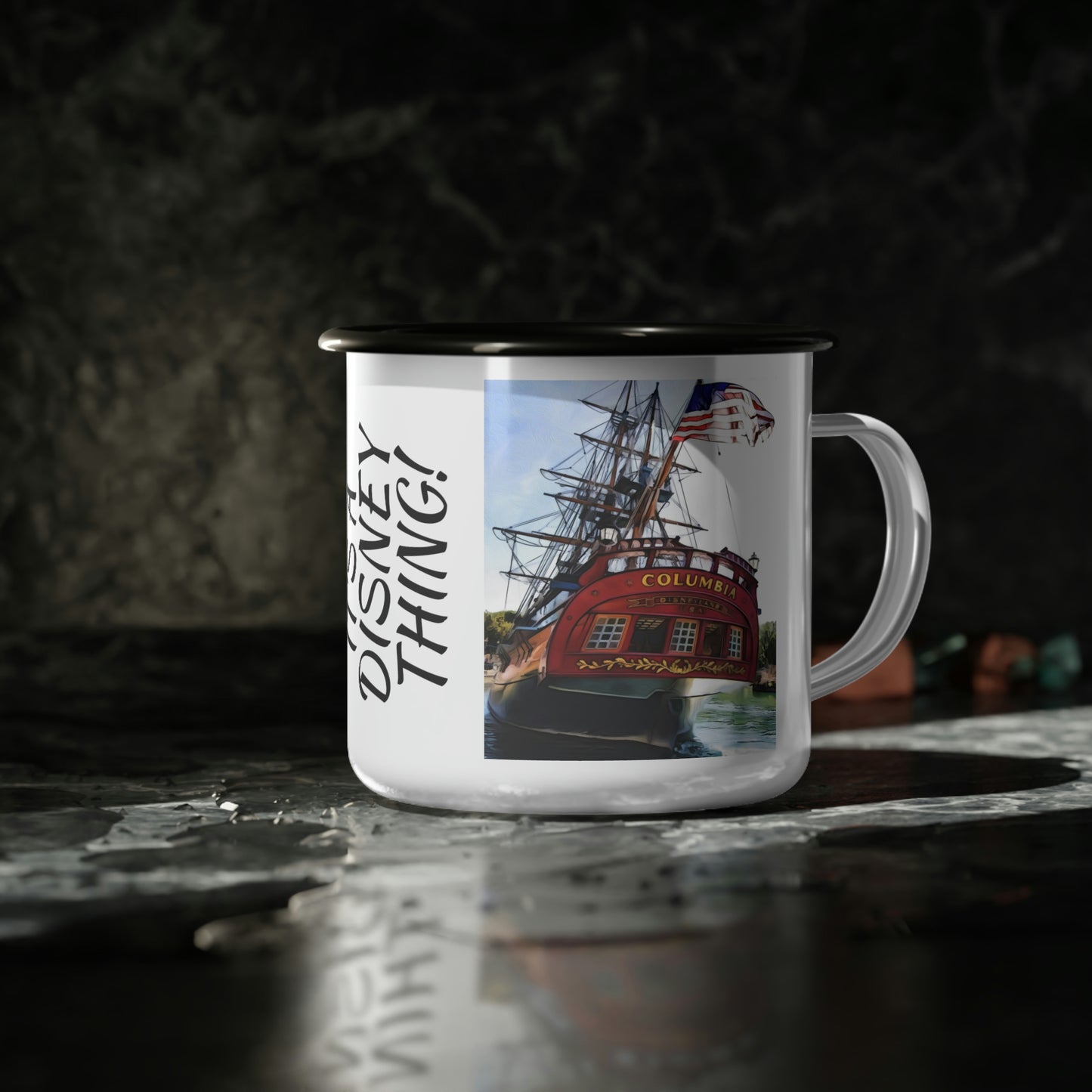 A Enamel Camp Cup Disneyland ~Sailing Ship Colombia~ It's A Disney Thing!