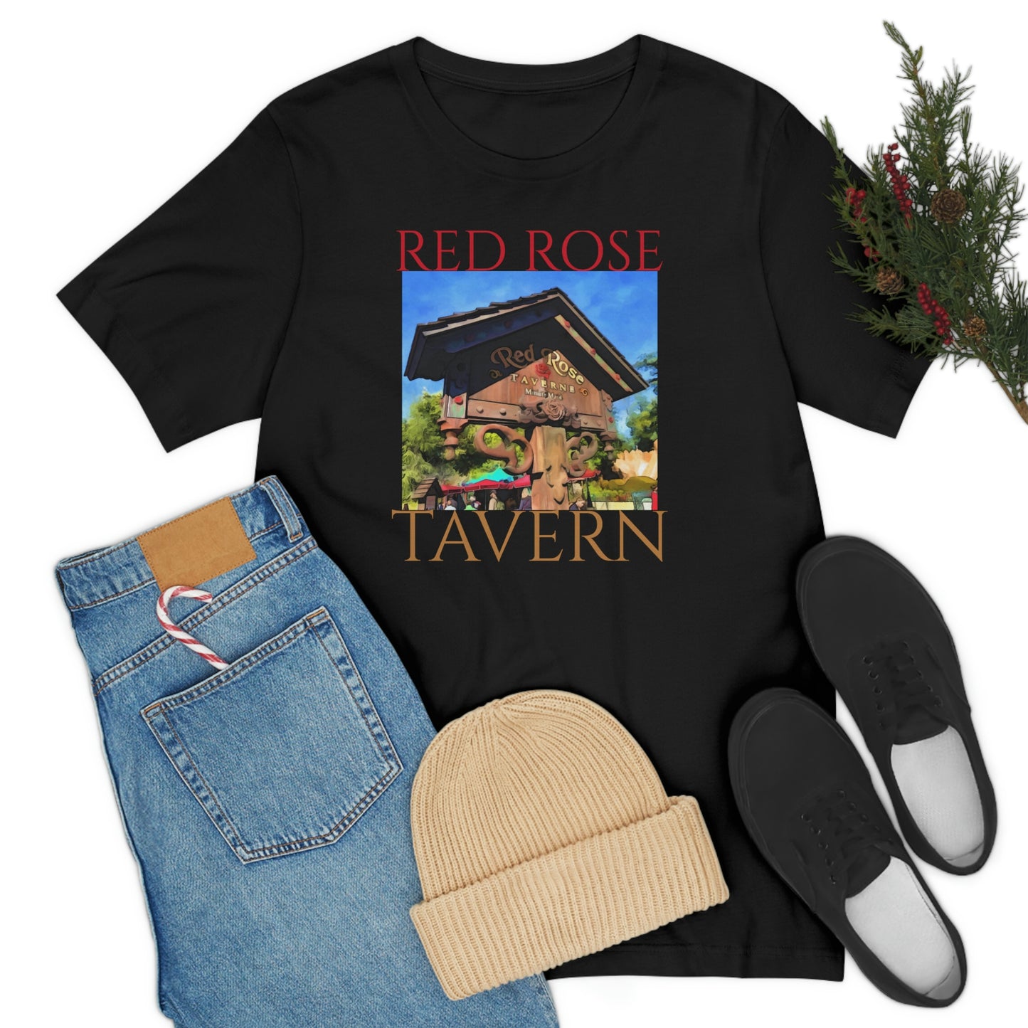 Unisex Jersey Short Sleeve Tee DISNEYLAND RED ROSE Tavern