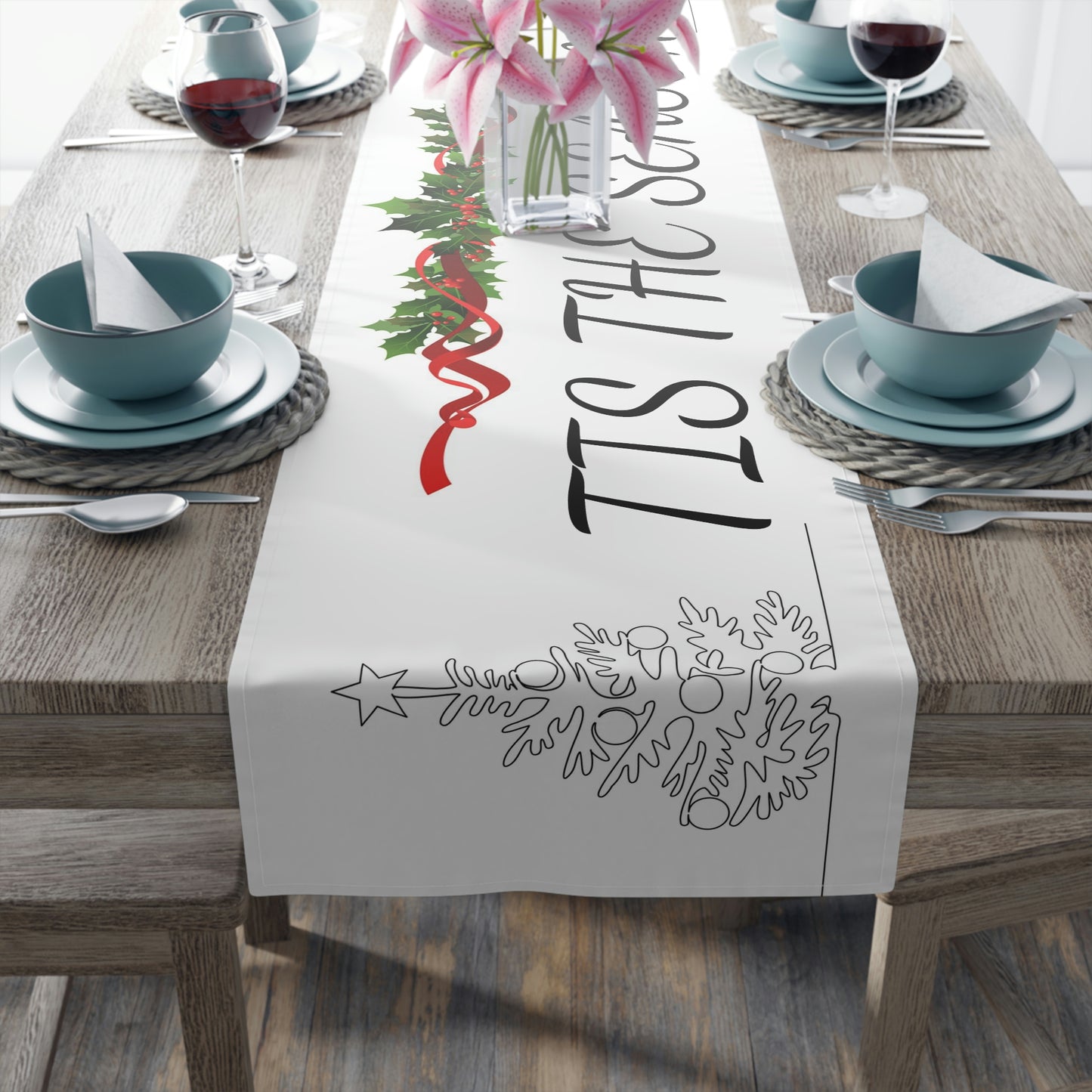 Table Runner (Cotton, Poly)Christmas ~Tis the Season~
