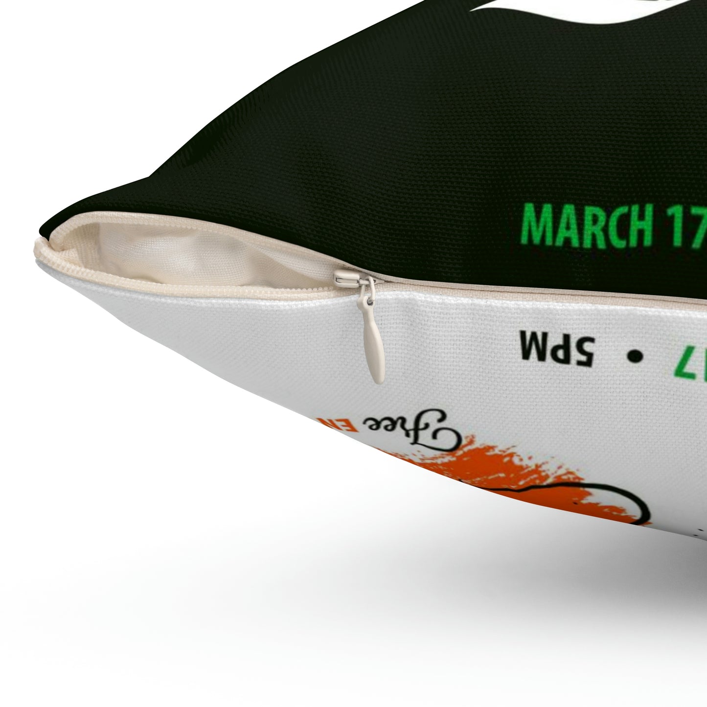 Spun Polyester Square Pillow St. Patrick's Day celebration poster