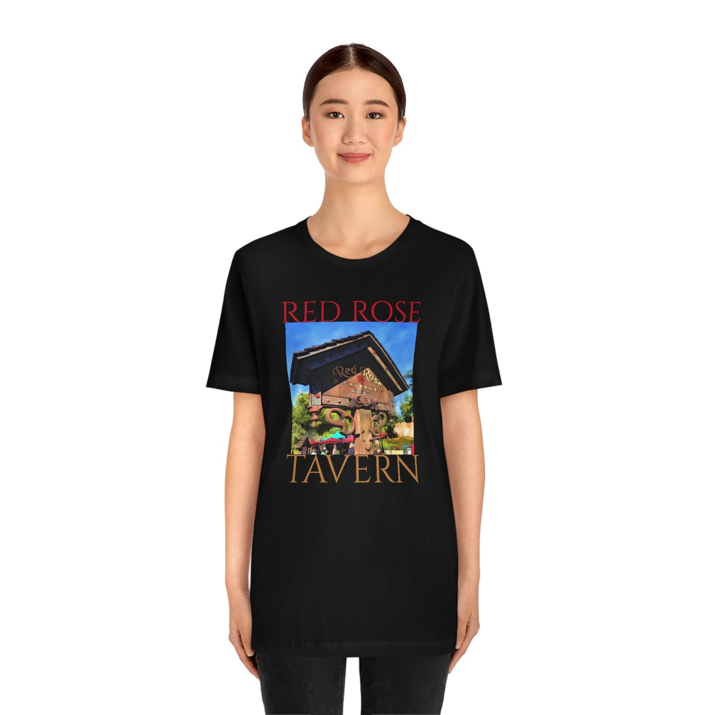 Unisex Jersey Short Sleeve Tee DISNEYLAND RED ROSE Tavern