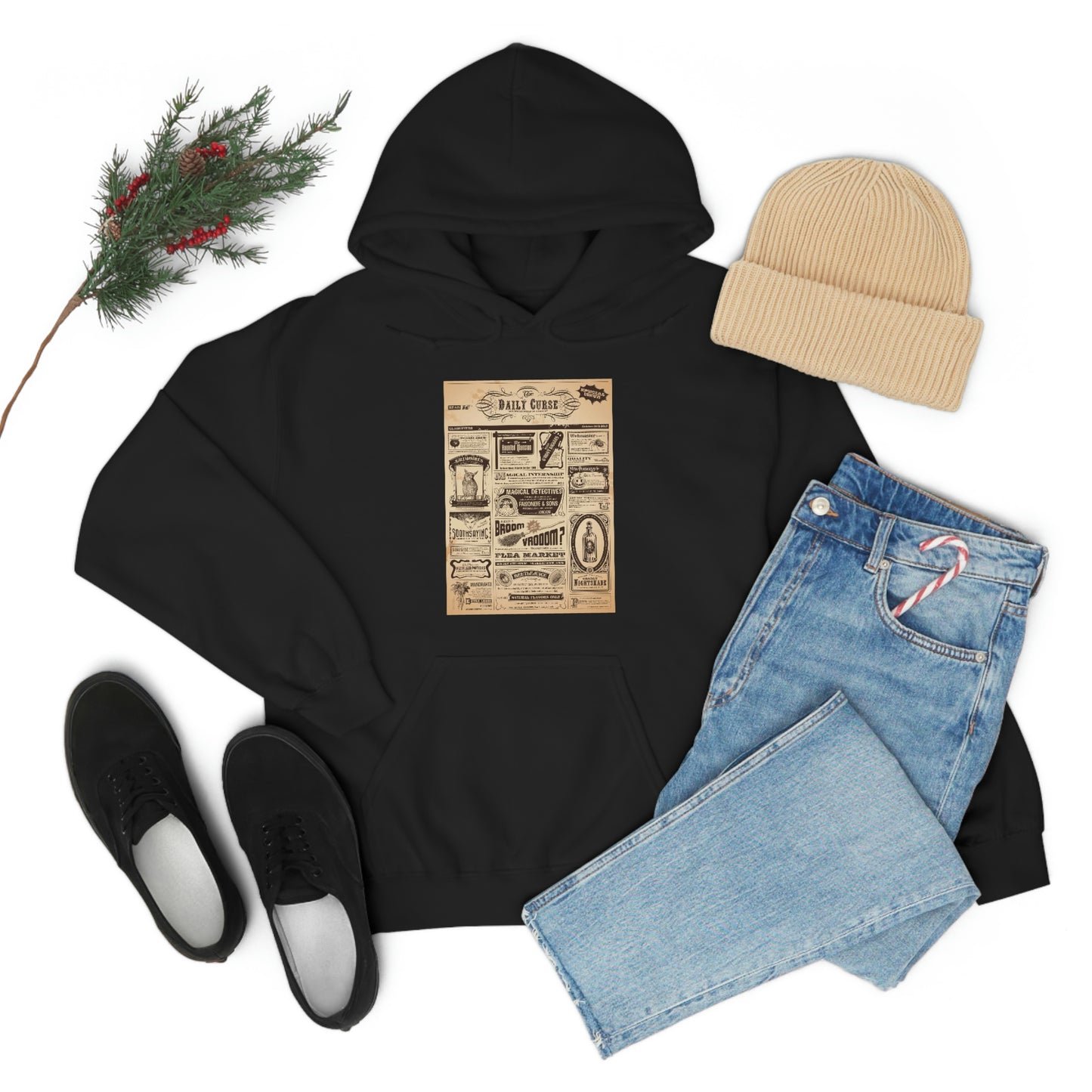 Unisex Heavy Blend™ Hooded Sweatshirt Halloween newspaper magical classifieds