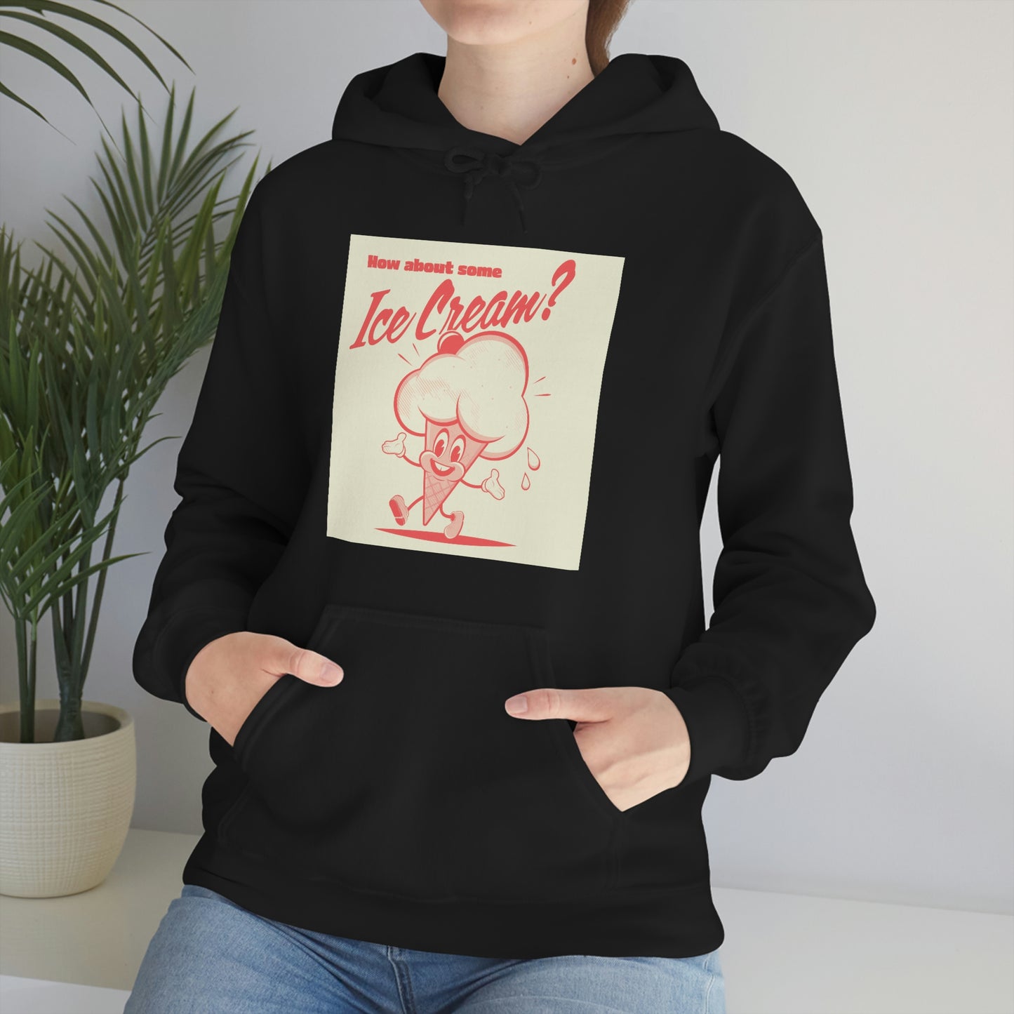 Unisex Heavy Blend™ Hooded Sweatshirt retro cartoon happy Ice Cream