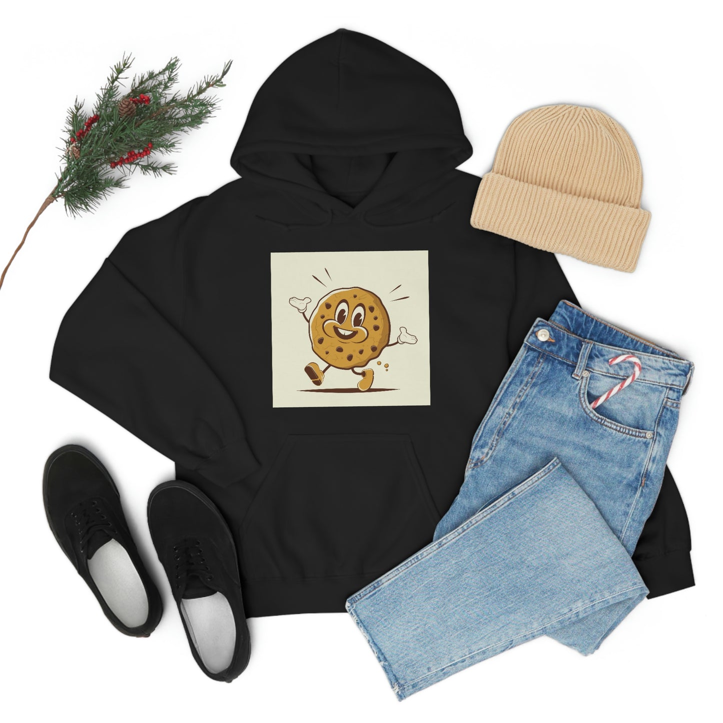 Unisex Heavy Blend™ Hooded Sweatshirt funny retro cartoon illustration cookie