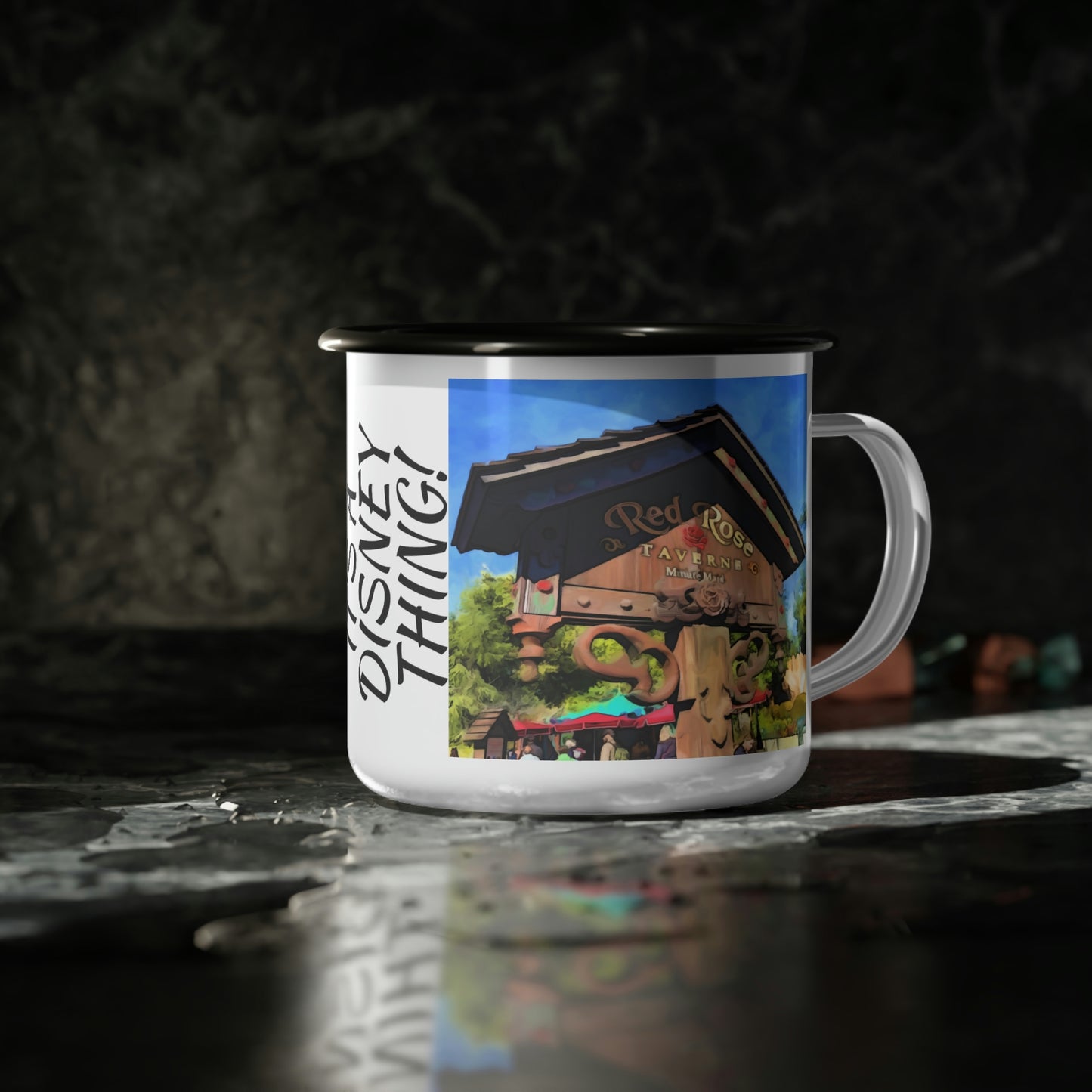 A Enamel Camp Cup Disneyland ~Red Rose Tavren~ It's A Disney Thing!