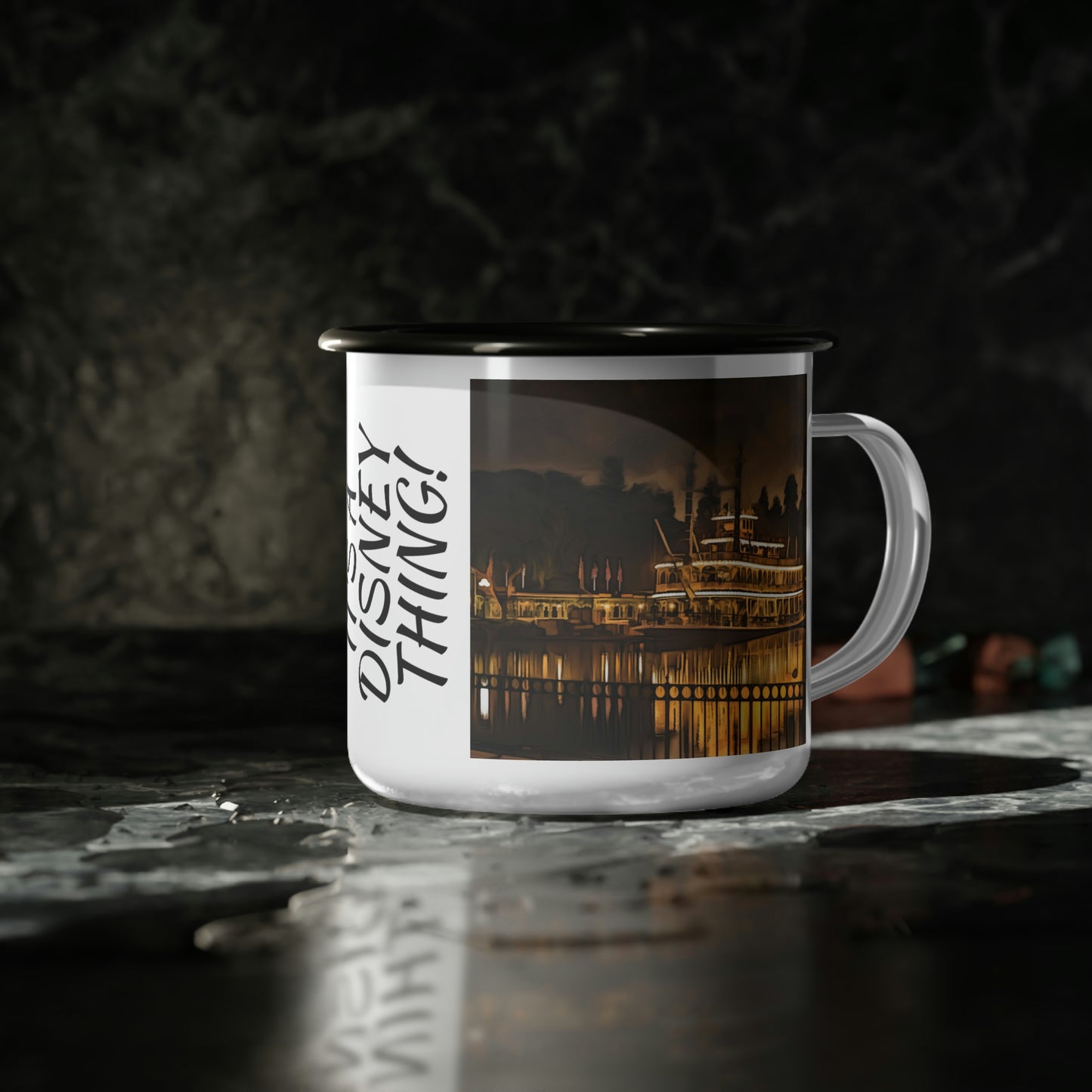 A Enamel Camp Cup Disneyland ~Mark Twain Riverboat~ It's A Disney Thing!