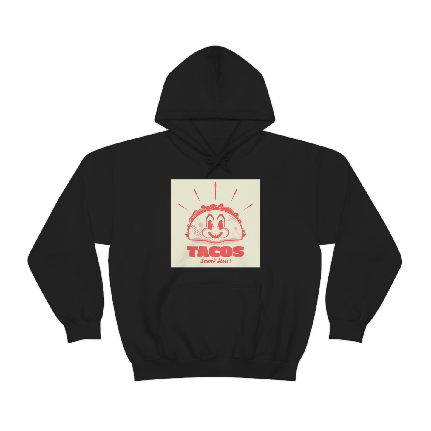 Unisex Heavy Blend™ Hooded Sweatshirt funny cartoon logo of a happy taco