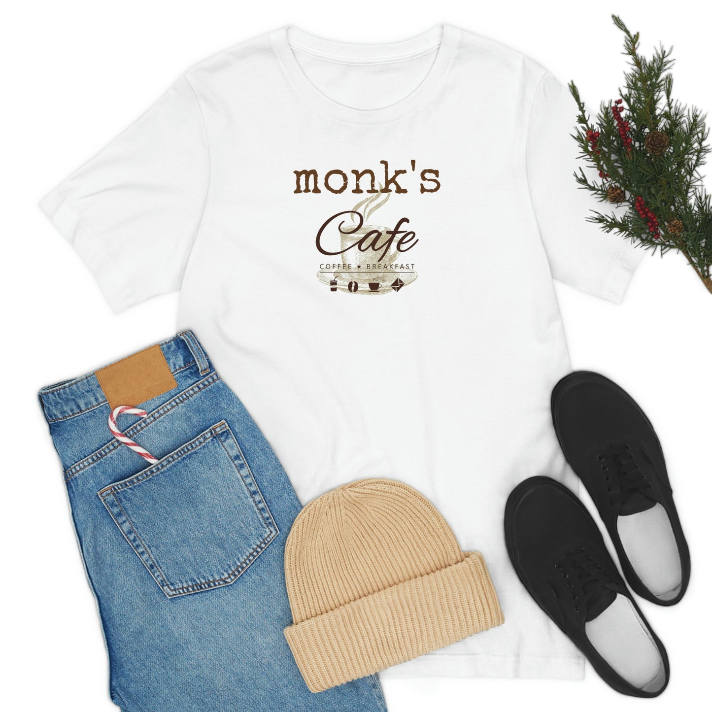 Unisex Jersey Short Sleeve Tee Seinfeld "Monk's Cafe"