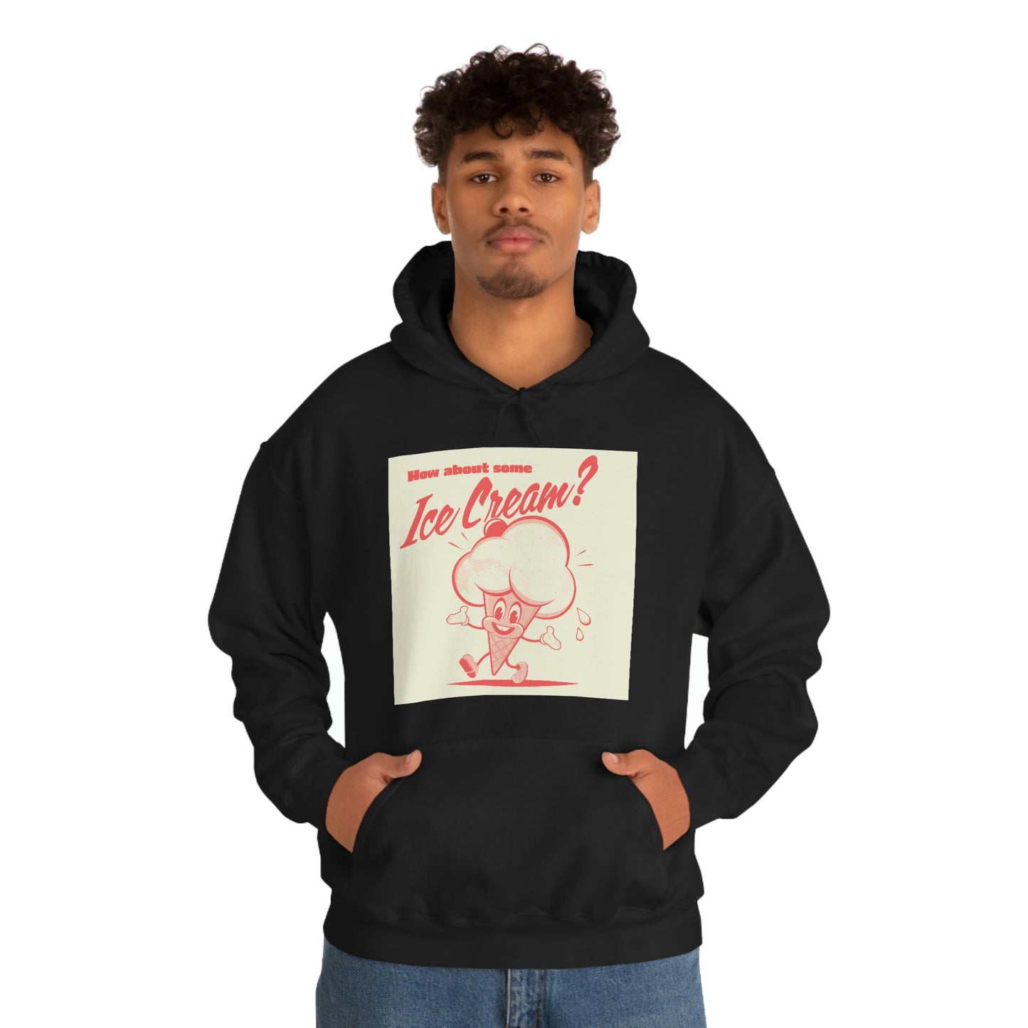 Unisex Heavy Blend™ Hooded Sweatshirt retro cartoon happy Ice Cream