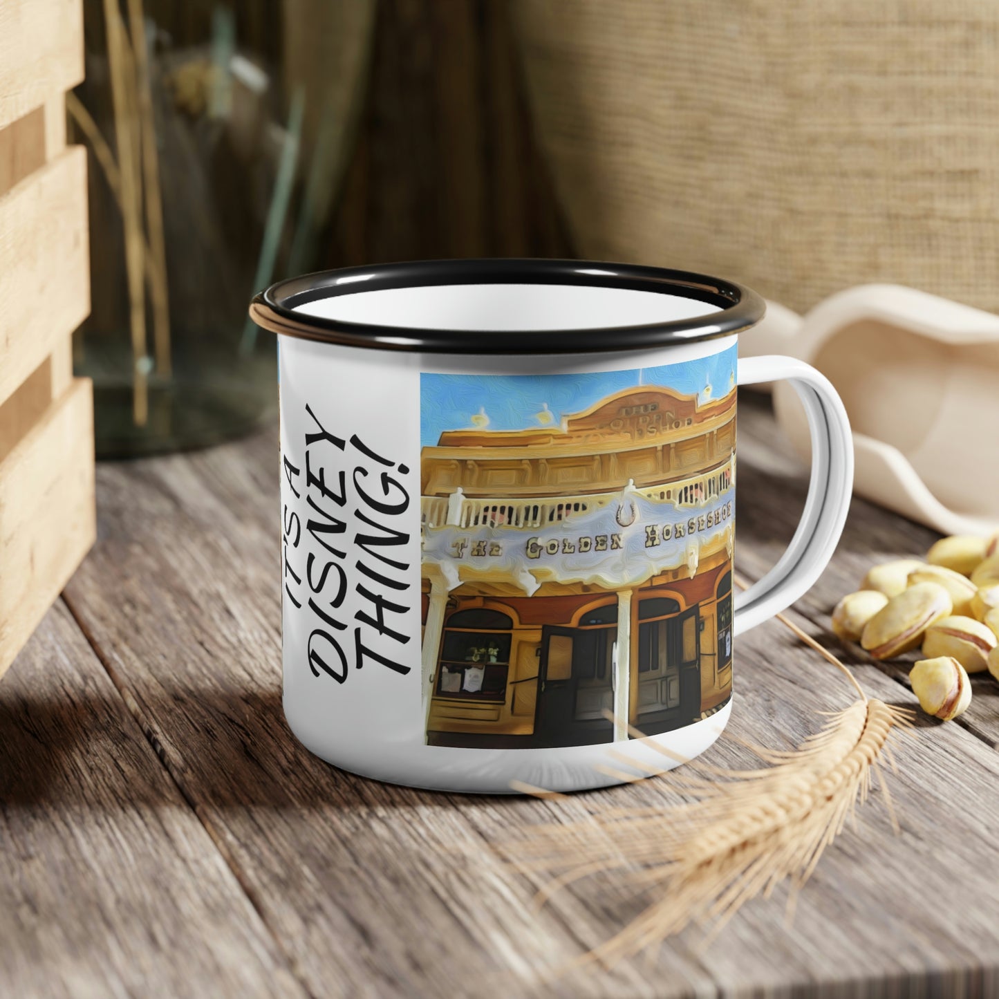 A Enamel Camp Cup Disneyland ~The Golden Horseshoe~ It's A Disney Thing!