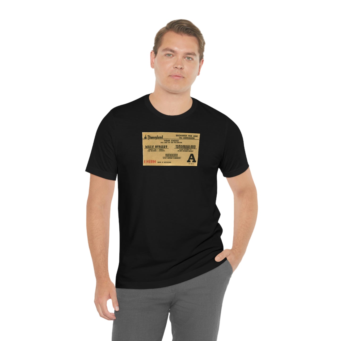 Unisex Jersey Short Sleeve Tee Disneyland vintage ticket stub