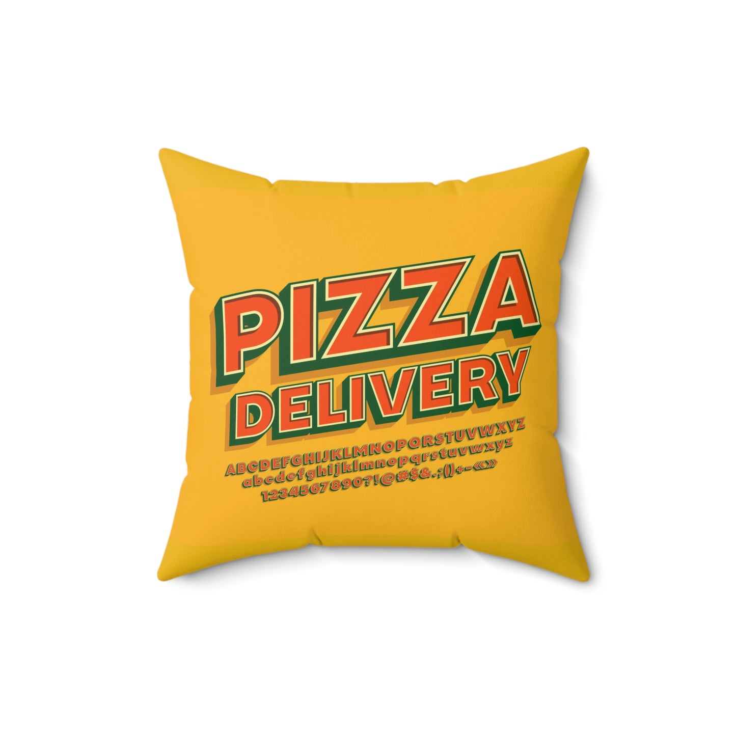 Spun Polyester Square Pillow Pizza Delivery