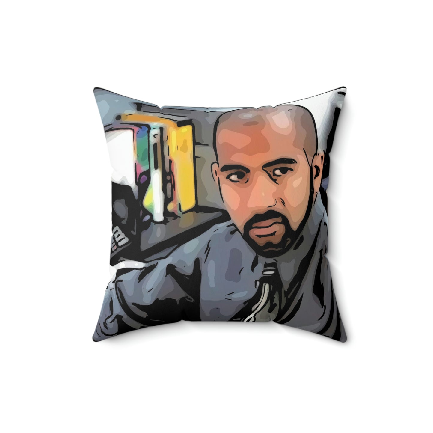 Spun Polyester Square Pillow ~Office Space ~ Samir ~
