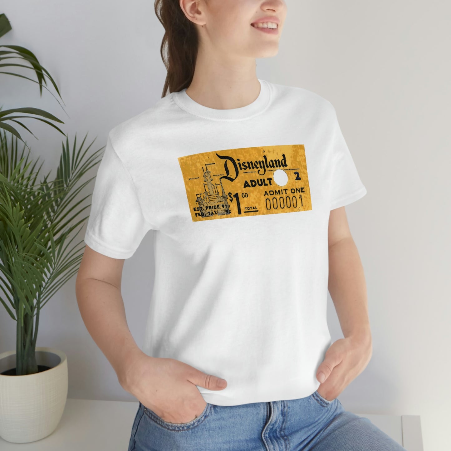 Unisex Jersey Short Sleeve Tee Disneyland vintage ticket stub - Adult