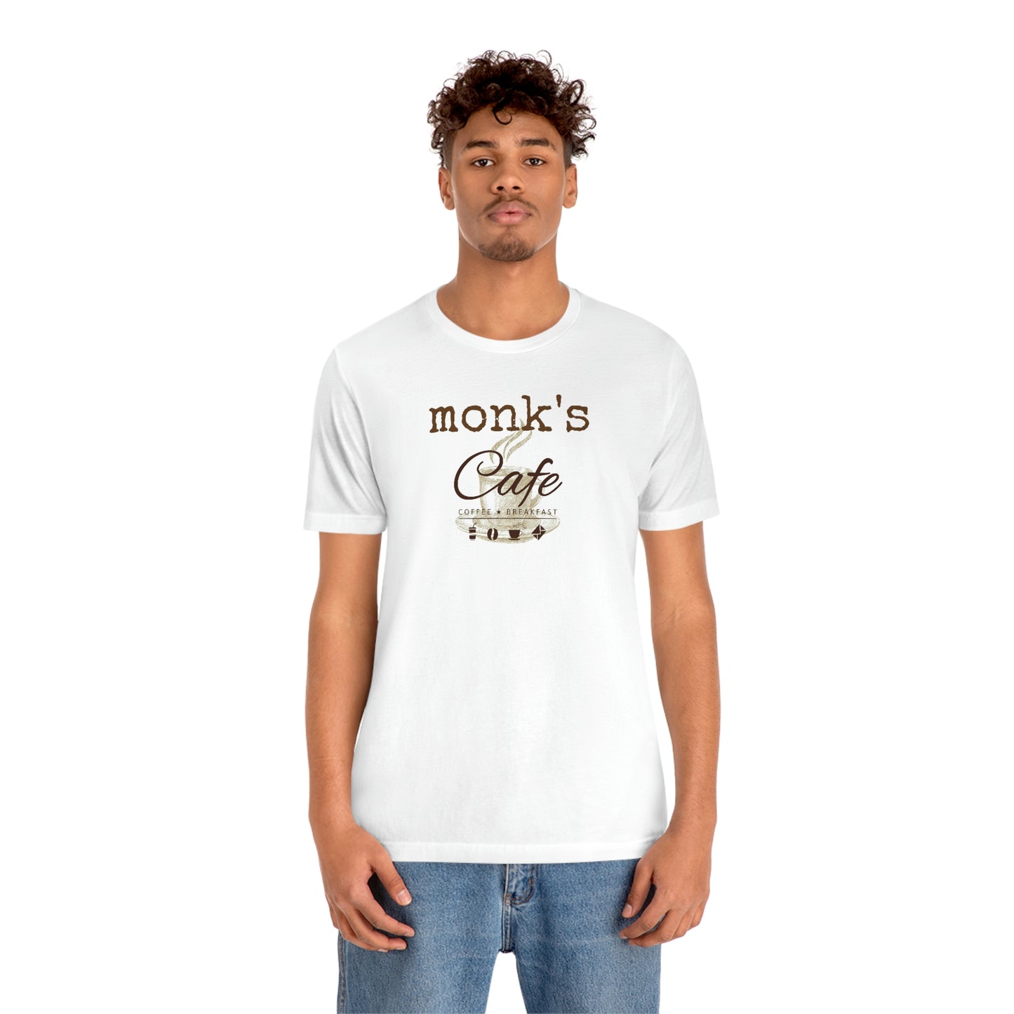 Unisex Jersey Short Sleeve Tee Seinfeld "Monk's Cafe"
