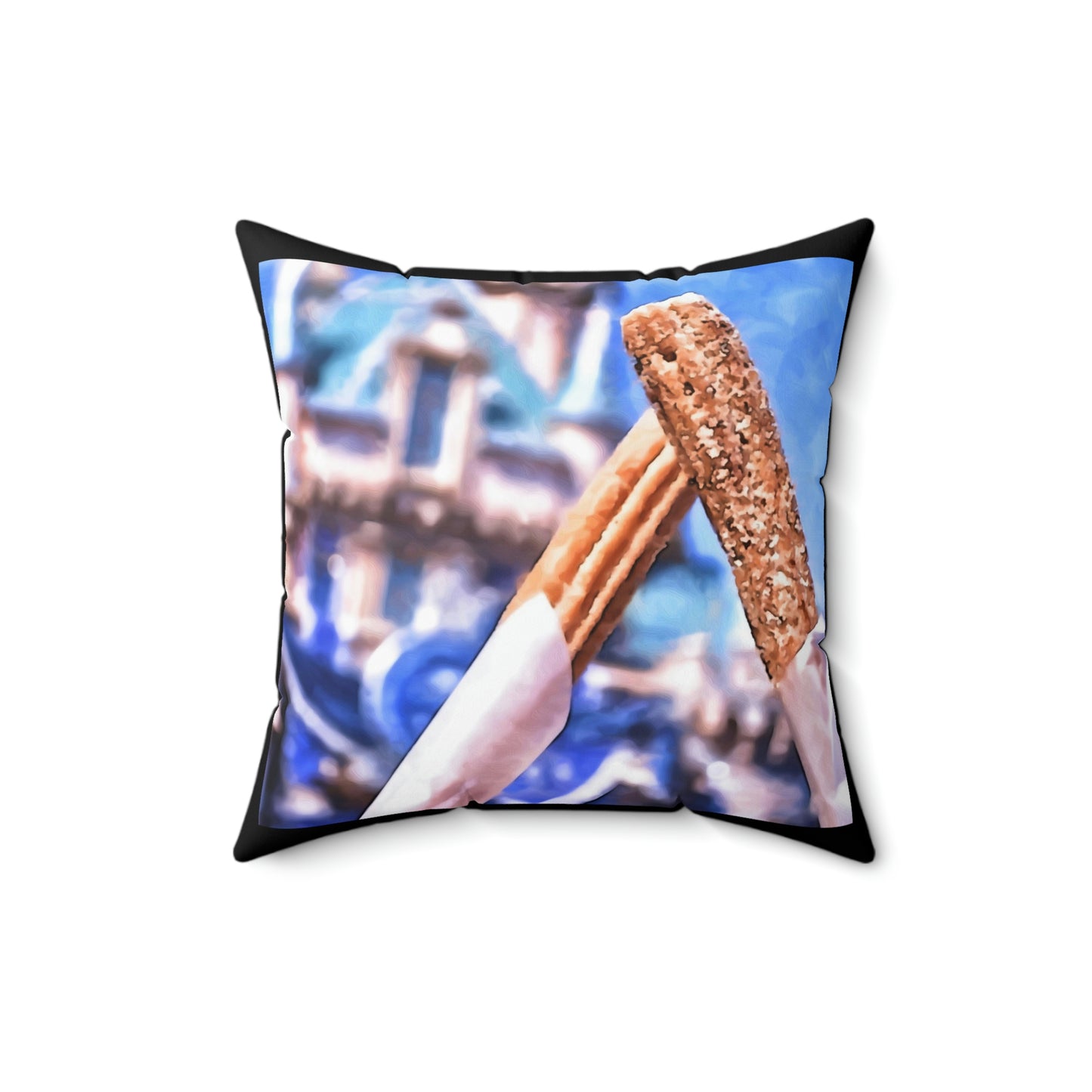 Spun Polyester Square Pillow Disneyland ~Churros~