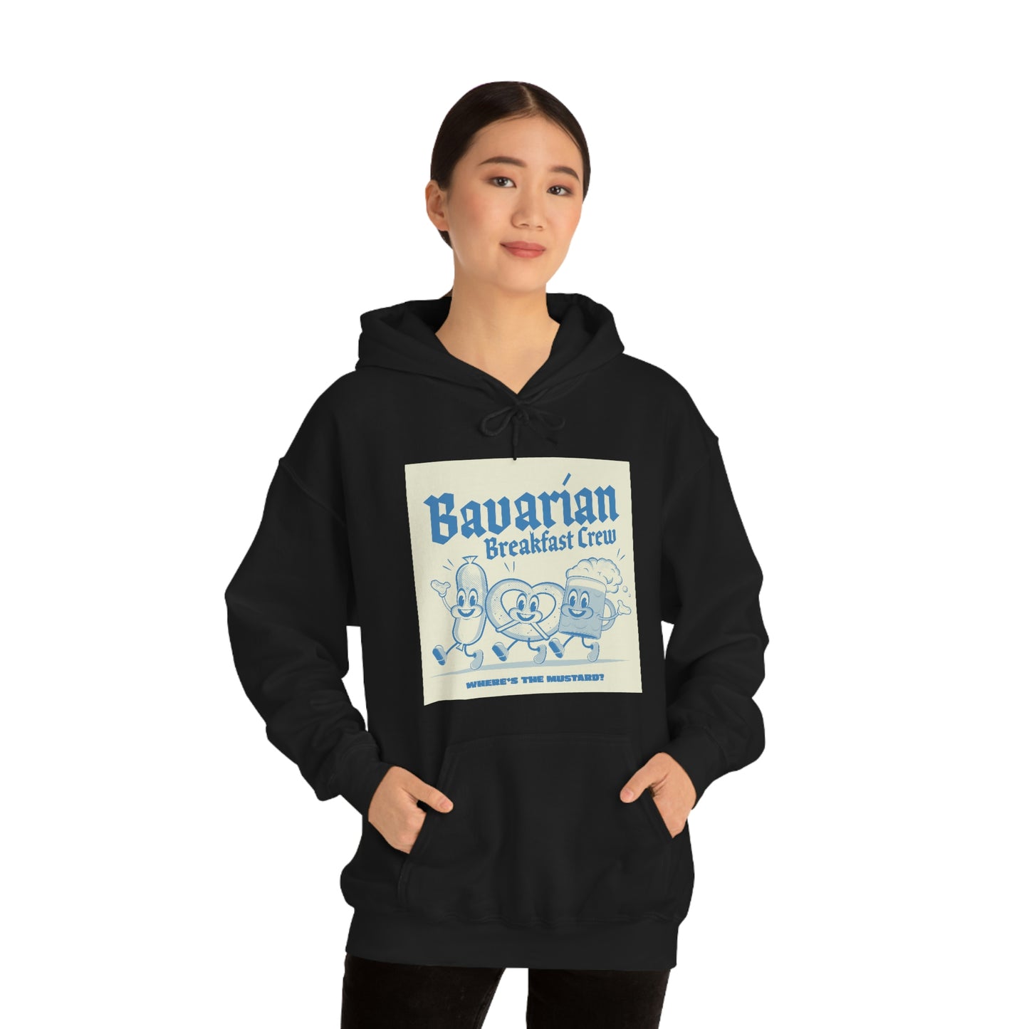 Unisex Heavy Blend™ Hooded Sweatshirt funny cartoon illustration of bavarian