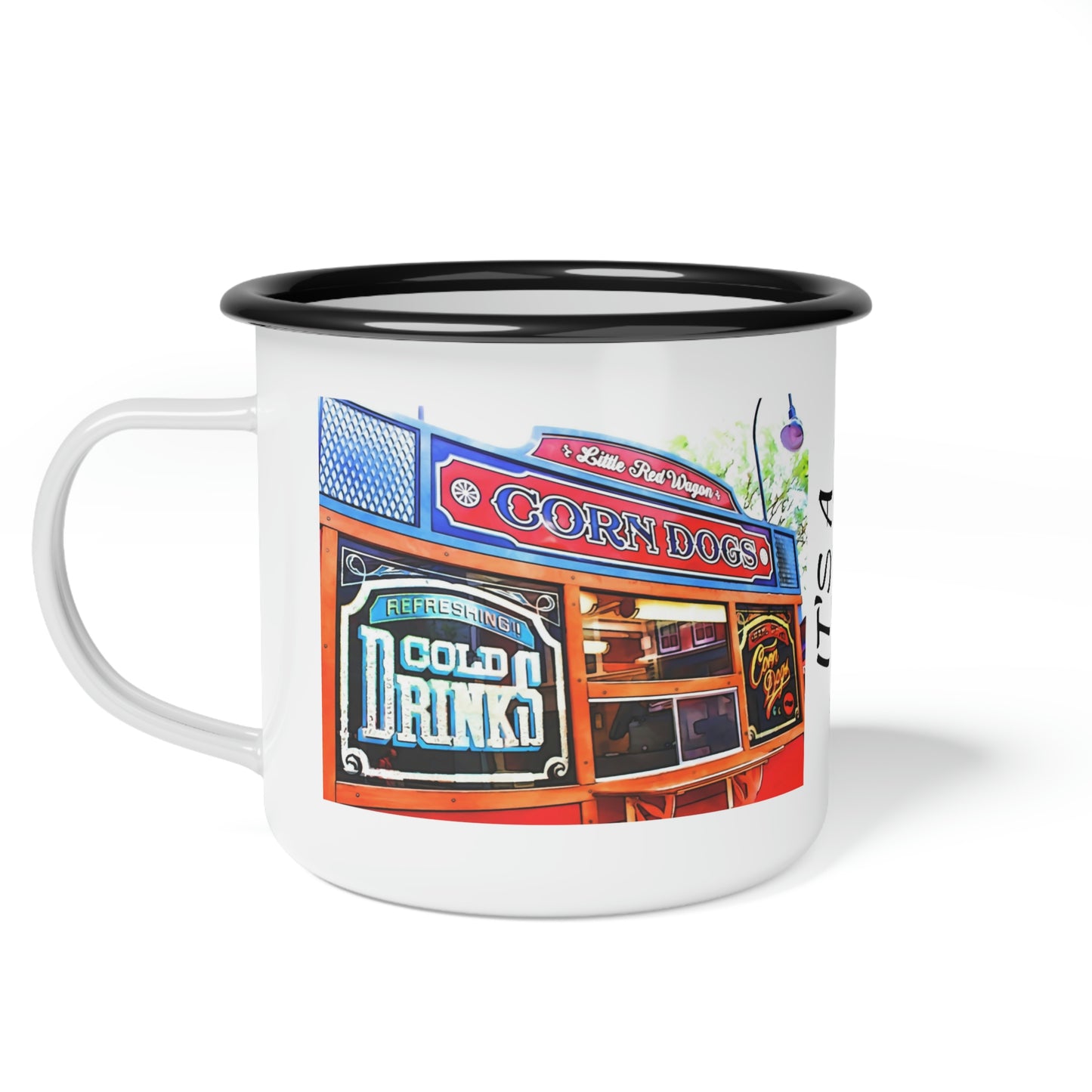 A Enamel Camp Cup Disneyland ~Little Red Wagon Corn Dogs~ It's A Disney Thing!