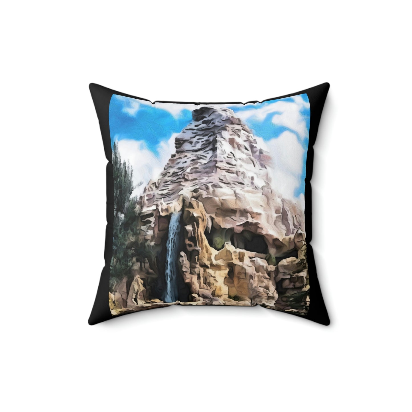 Spun Polyester Square Pillow Disneyland ~Matterhorn Bobsleds~ Ride