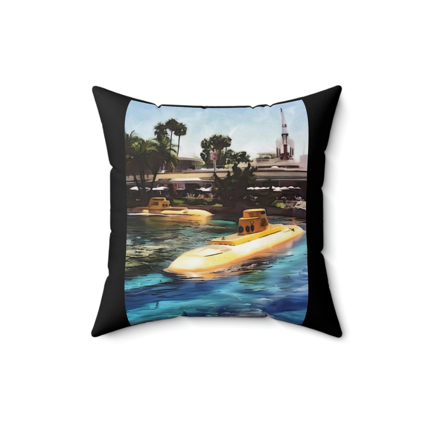 Spun Polyester Square Pillow Disneyland ~Submarine Voyage~