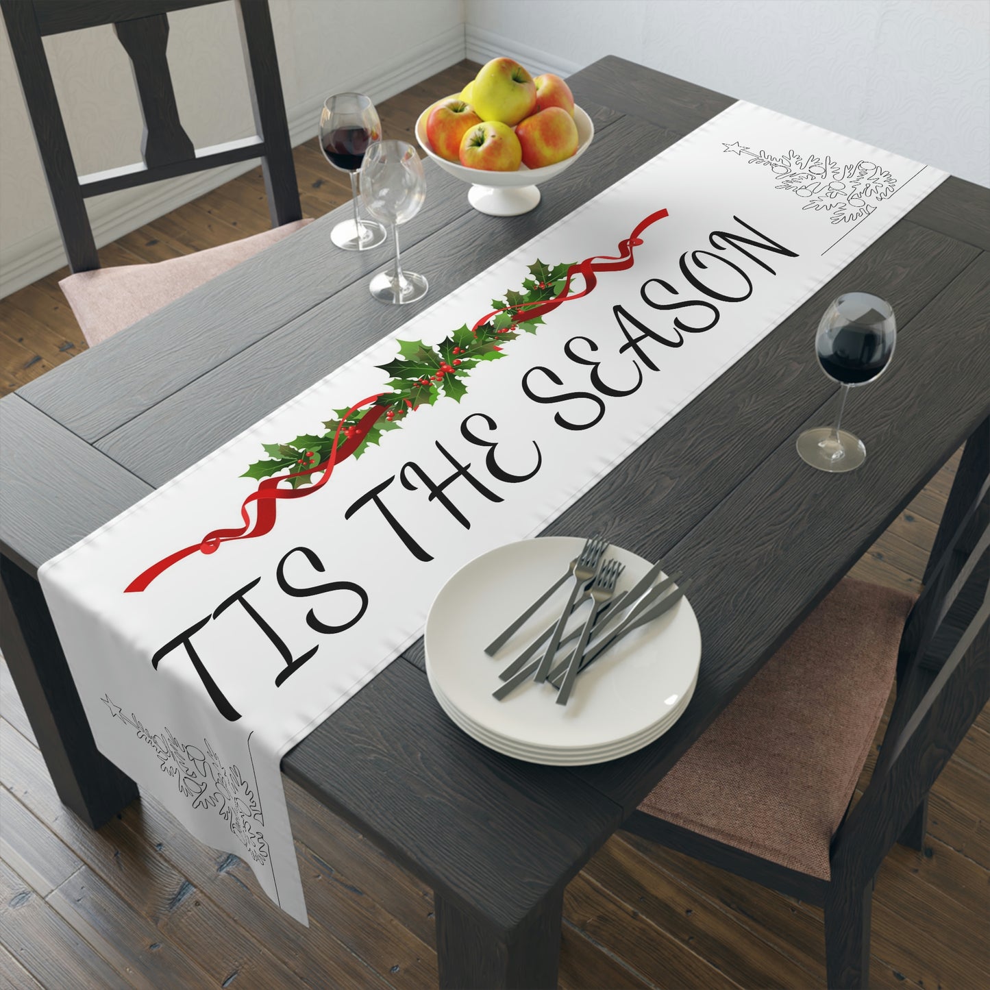 Table Runner (Cotton, Poly)Christmas ~Tis the Season~