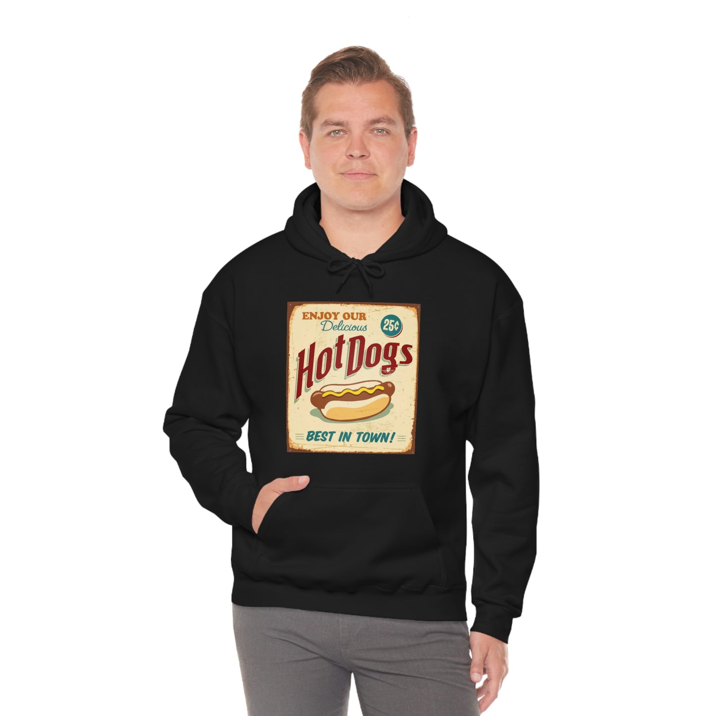 Unisex Heavy Blend™ Hooded Sweatshirt Vintage Hot Dogs Metal Sign