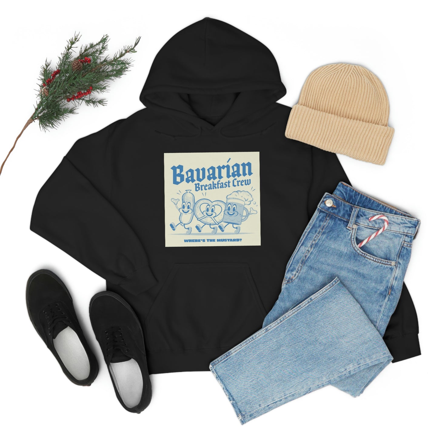 Unisex Heavy Blend™ Hooded Sweatshirt funny cartoon illustration of bavarian