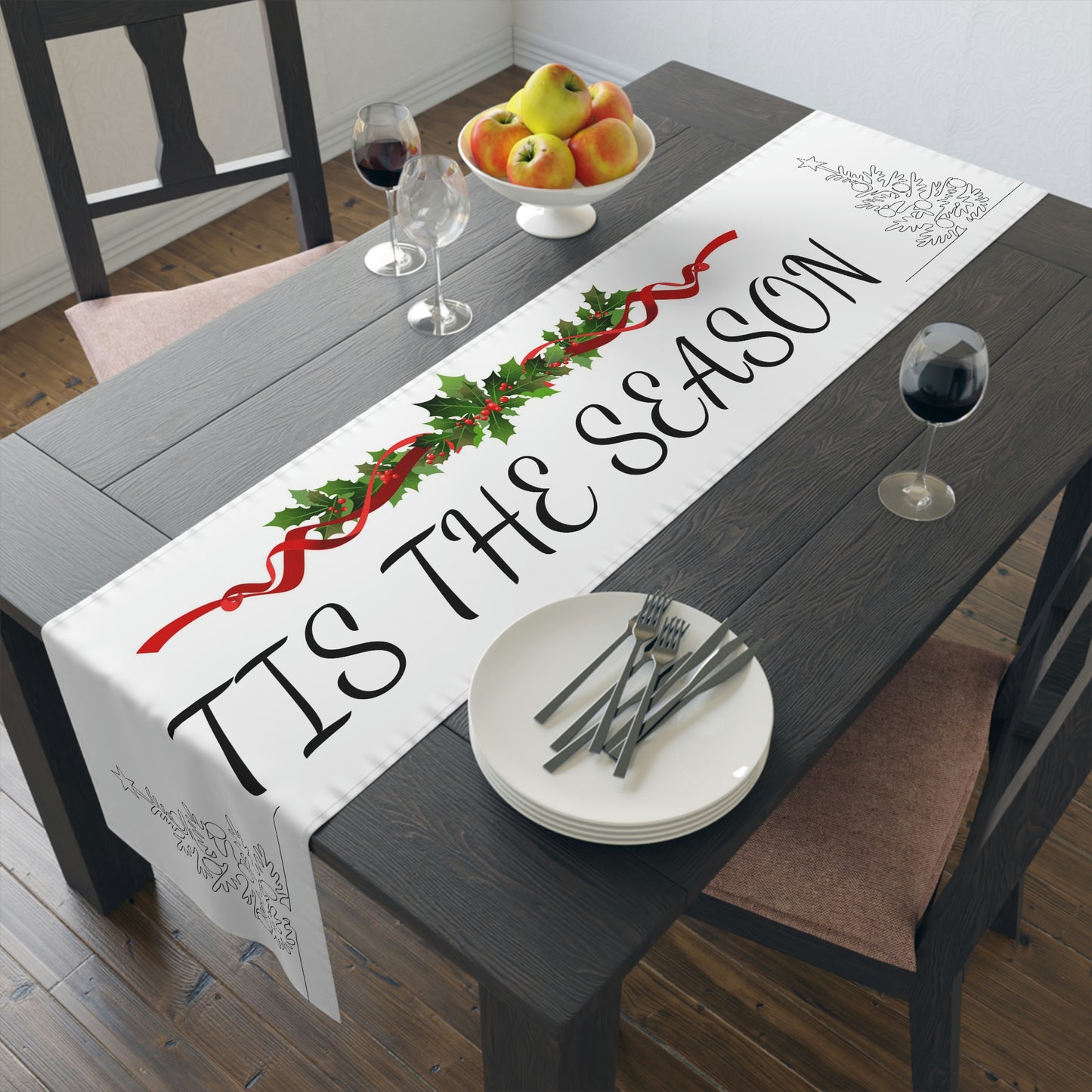 Table Runner (Cotton, Poly)Christmas ~Tis the Season~