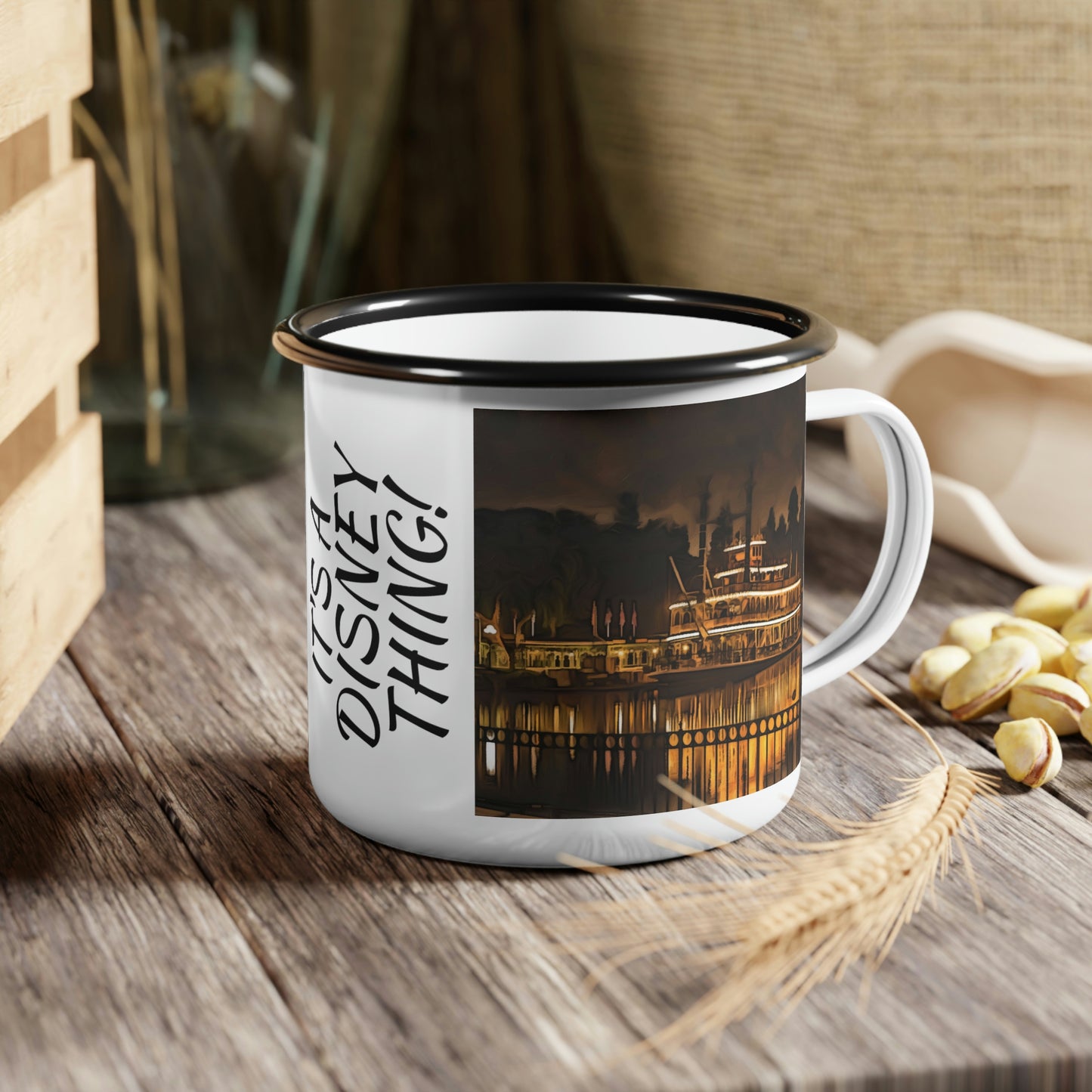 A Enamel Camp Cup Disneyland ~Mark Twain Riverboat~ It's A Disney Thing!