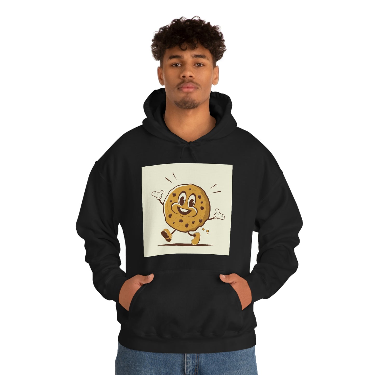 Unisex Heavy Blend™ Hooded Sweatshirt funny retro cartoon illustration cookie