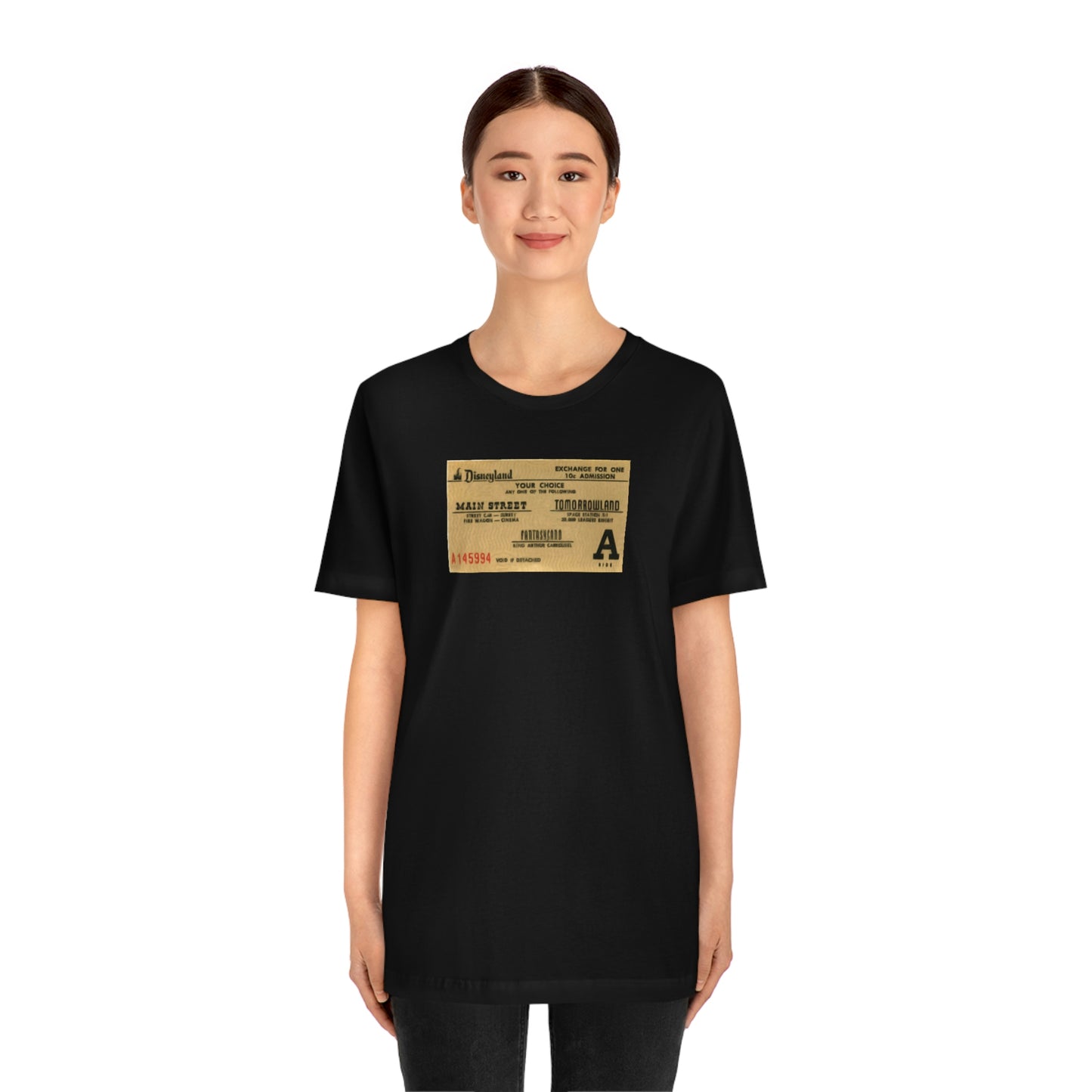 Unisex Jersey Short Sleeve Tee Disneyland vintage ticket stub