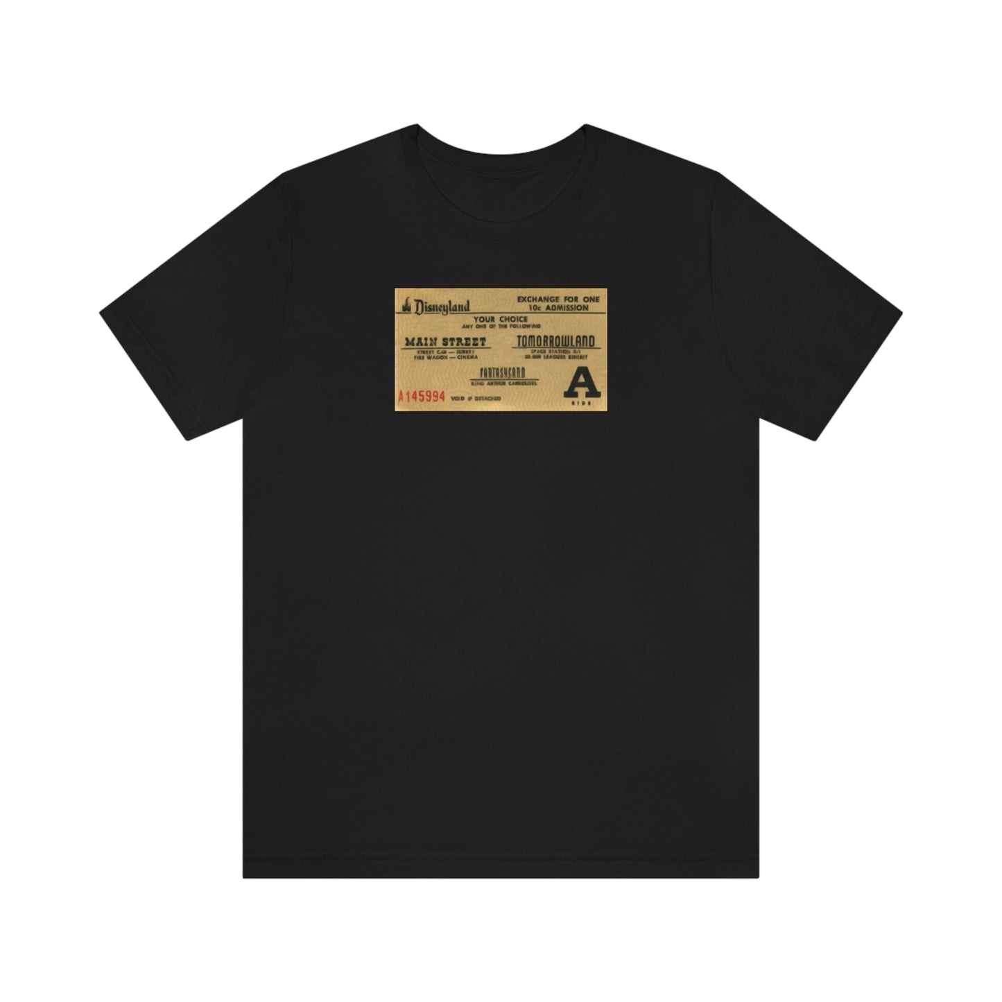 Unisex Jersey Short Sleeve Tee Disneyland vintage ticket stub