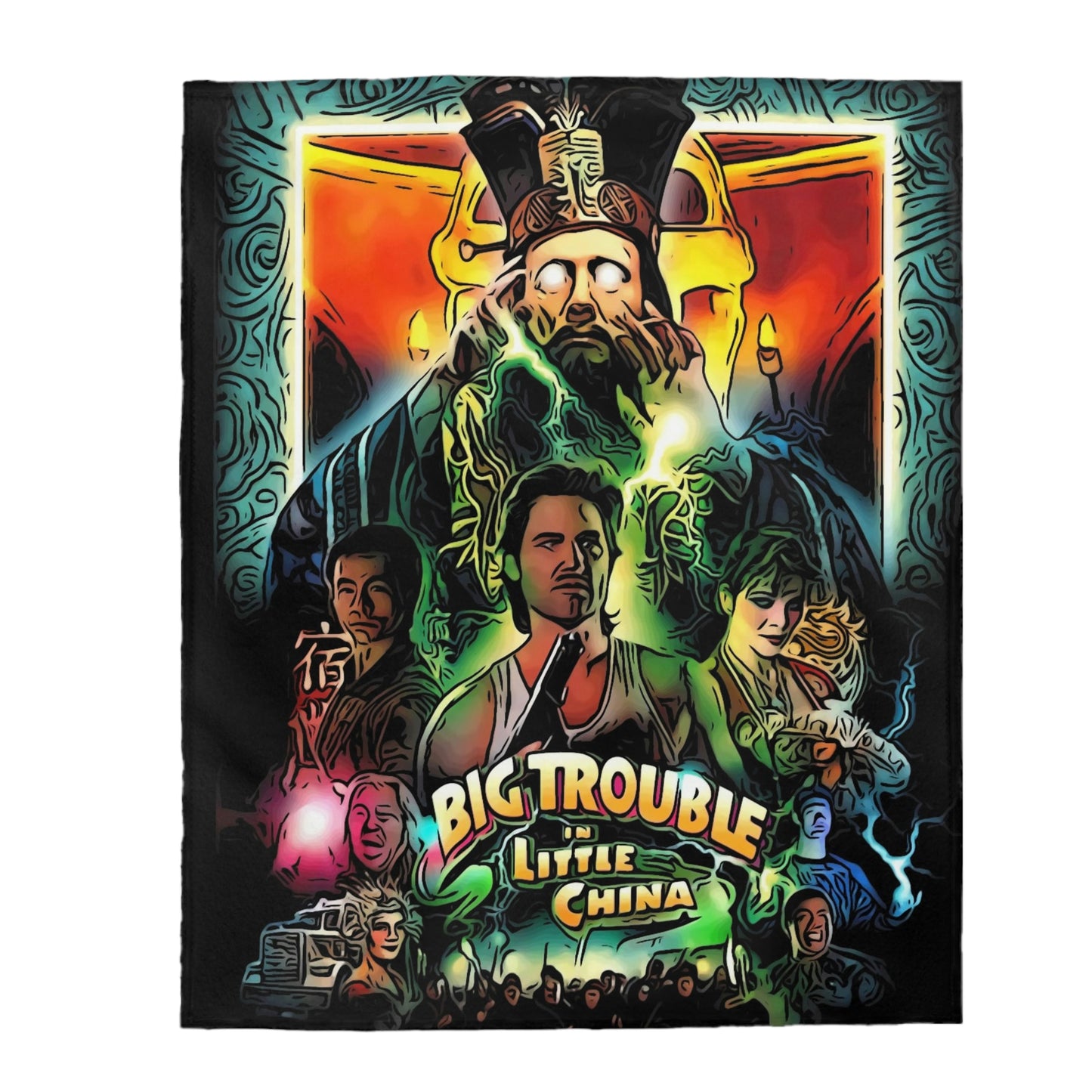 Velveteen Plush Blanket Big Trouble in Little China Movie Poster