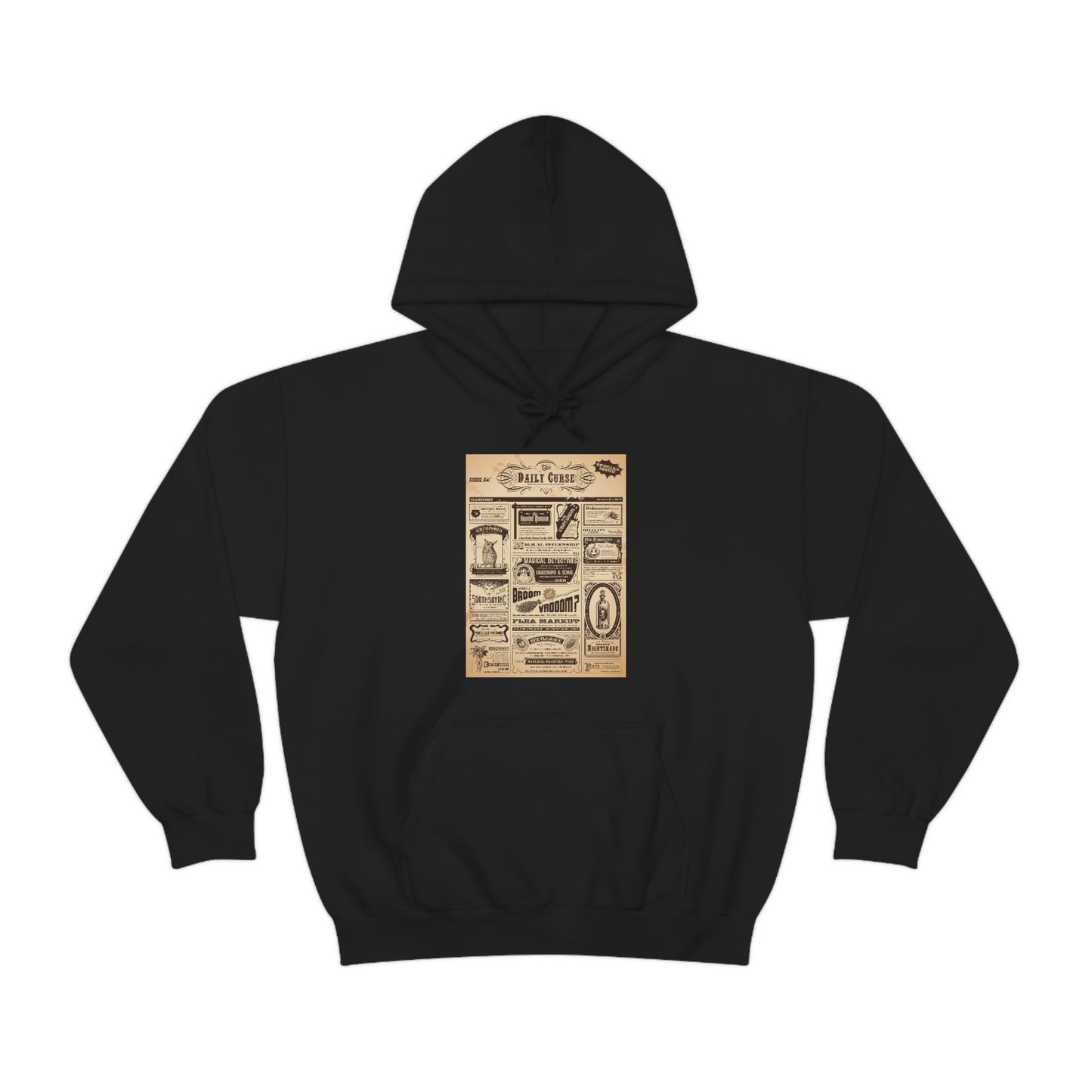 Unisex Heavy Blend™ Hooded Sweatshirt Halloween newspaper magical classifieds