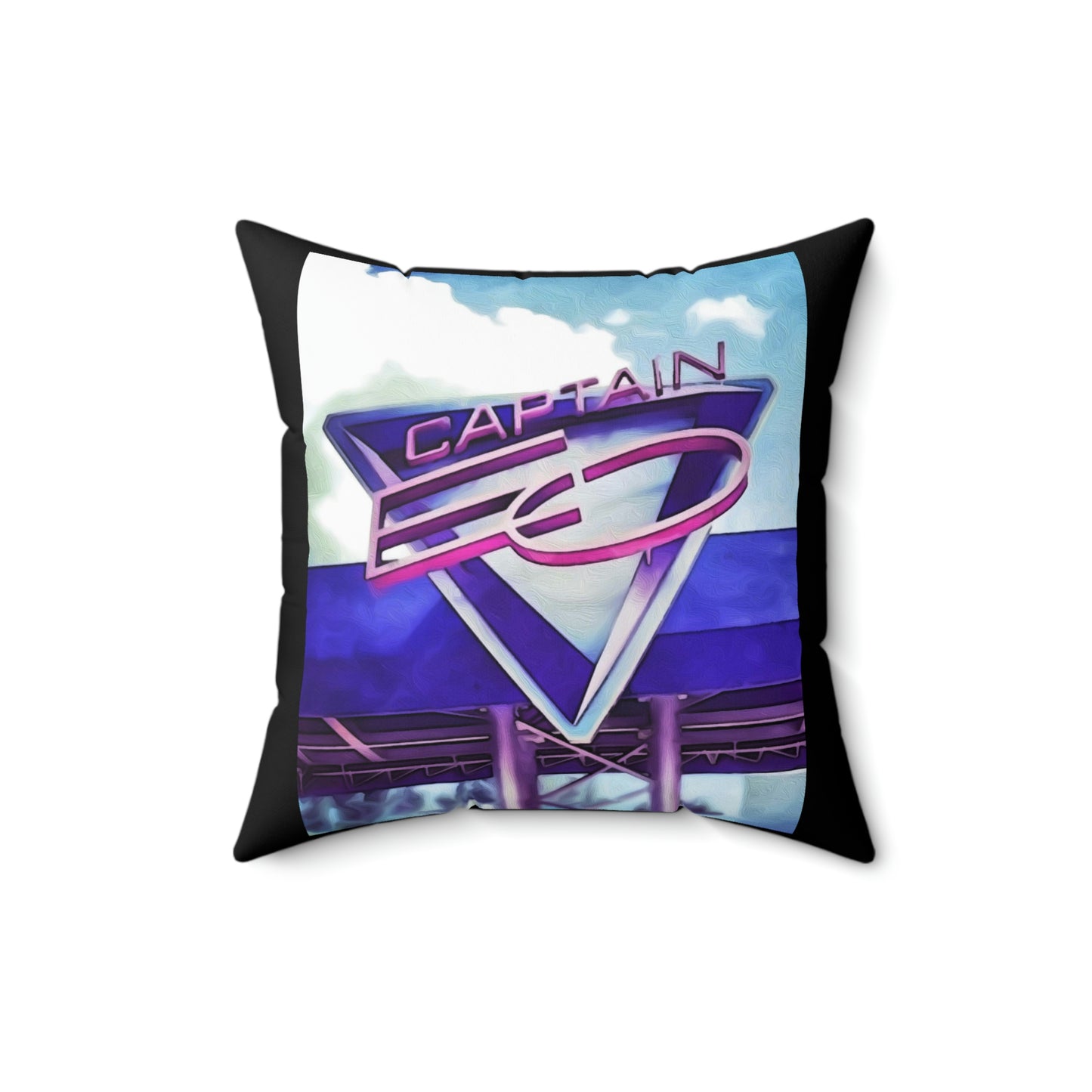 Spun Polyester Square Pillow Disneyland ~Captain EO~show