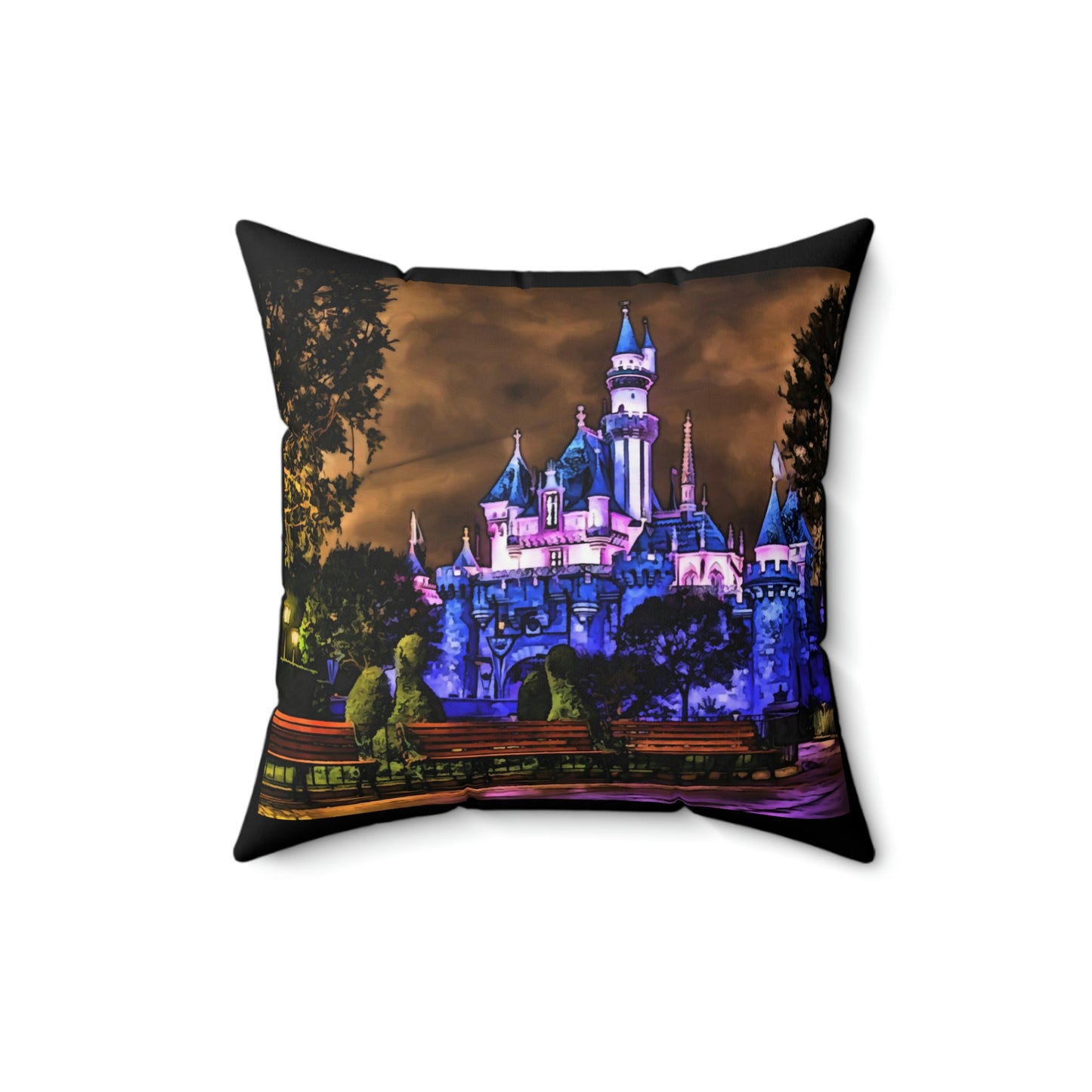 Spun Polyester Square Pillow Disneyland ~ Sleeping Beauty Castle~
